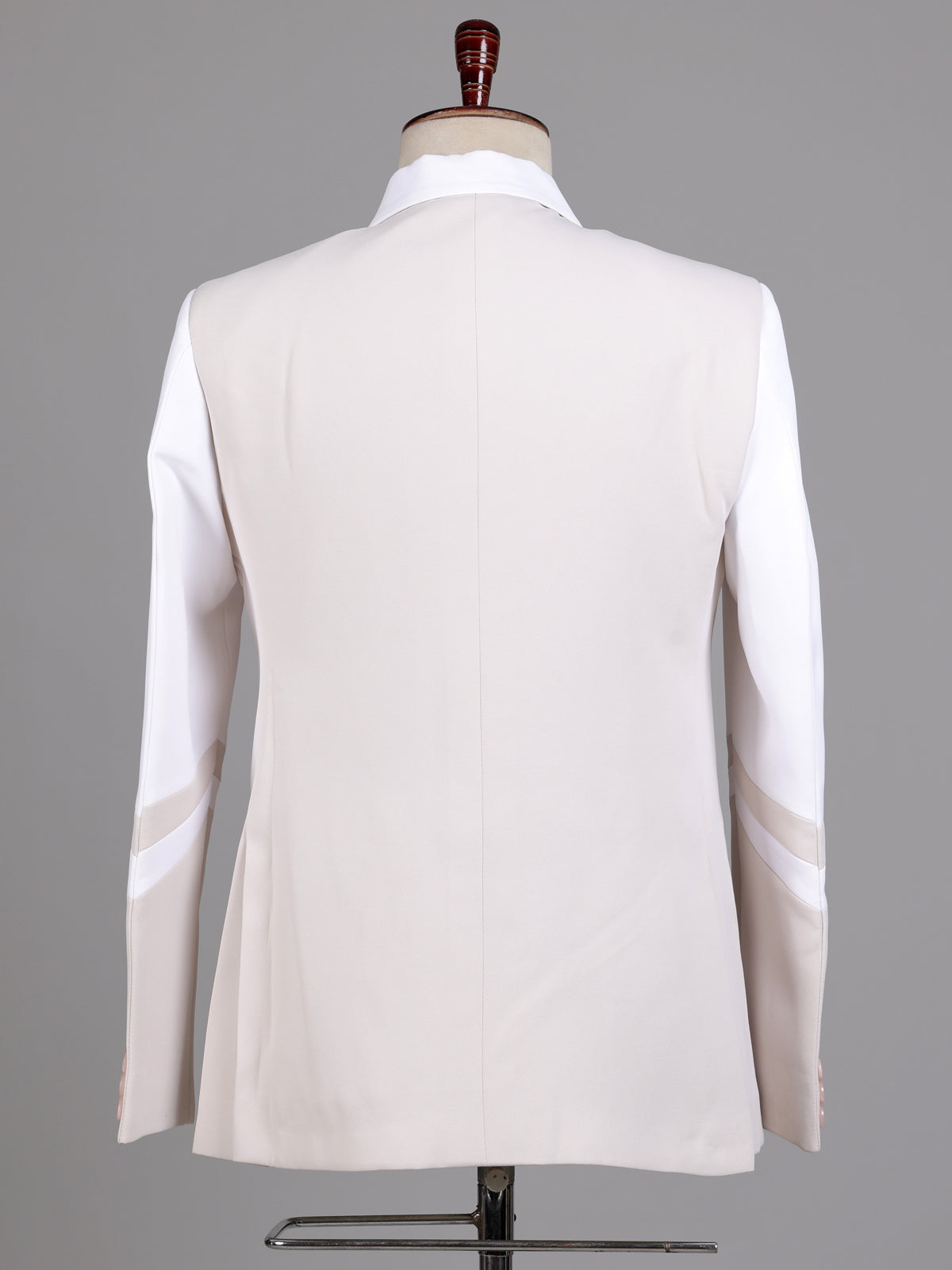 Light beige geometric panel designer blazer