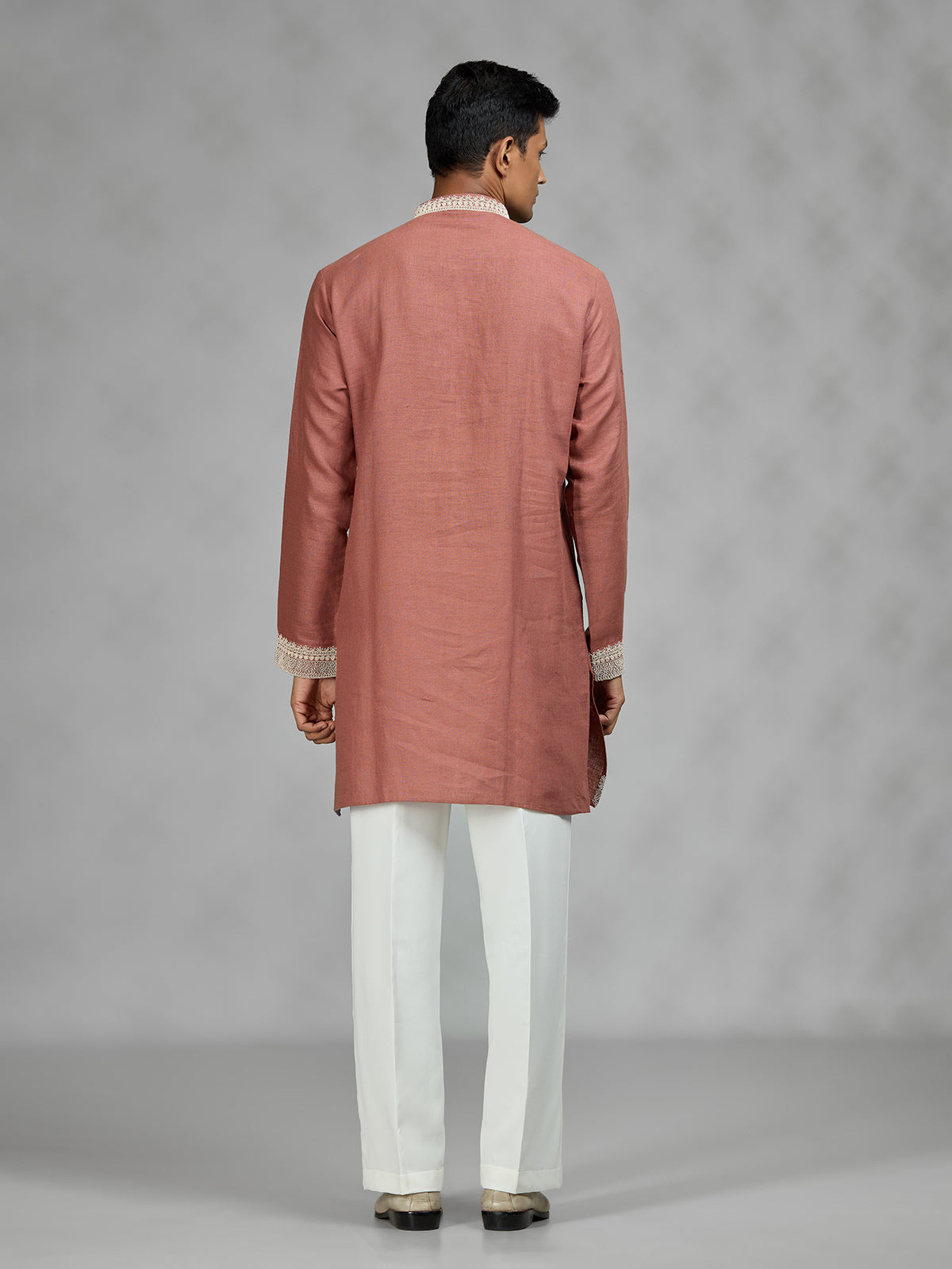 Rust brown heritage mens kurta suit