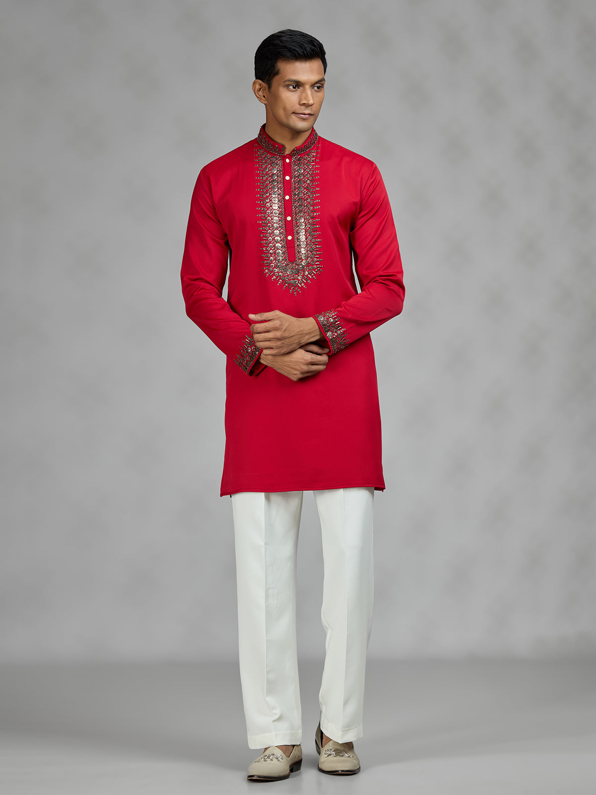 Red radiant mens kurta suit