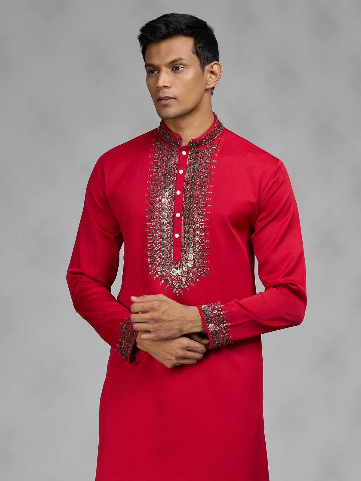 Red radiant mens kurta suit