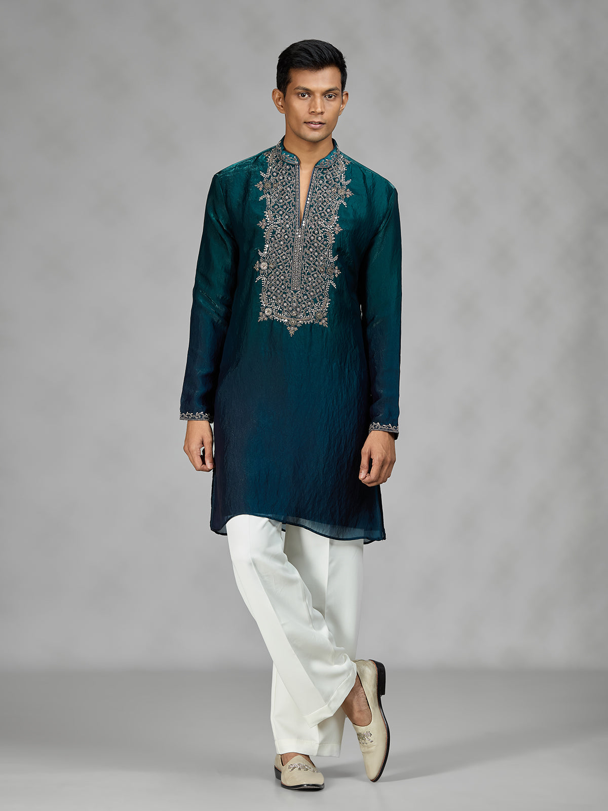 Rama green Persian mens kurta suit