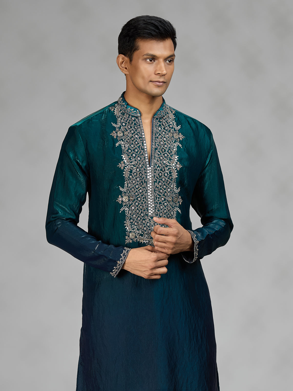 Rama green Persian mens kurta suit