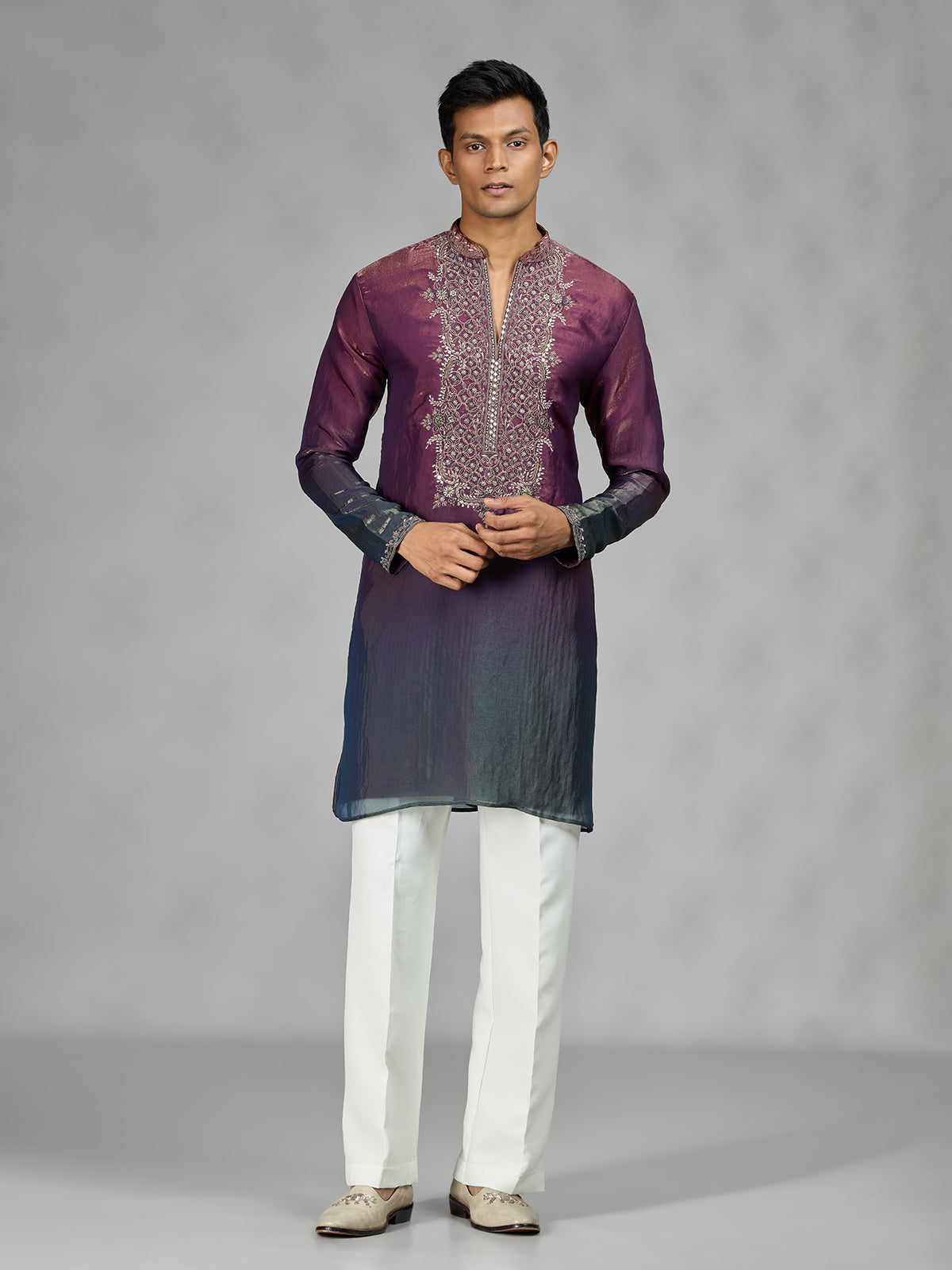 Deep purple Persian mens kurta suit