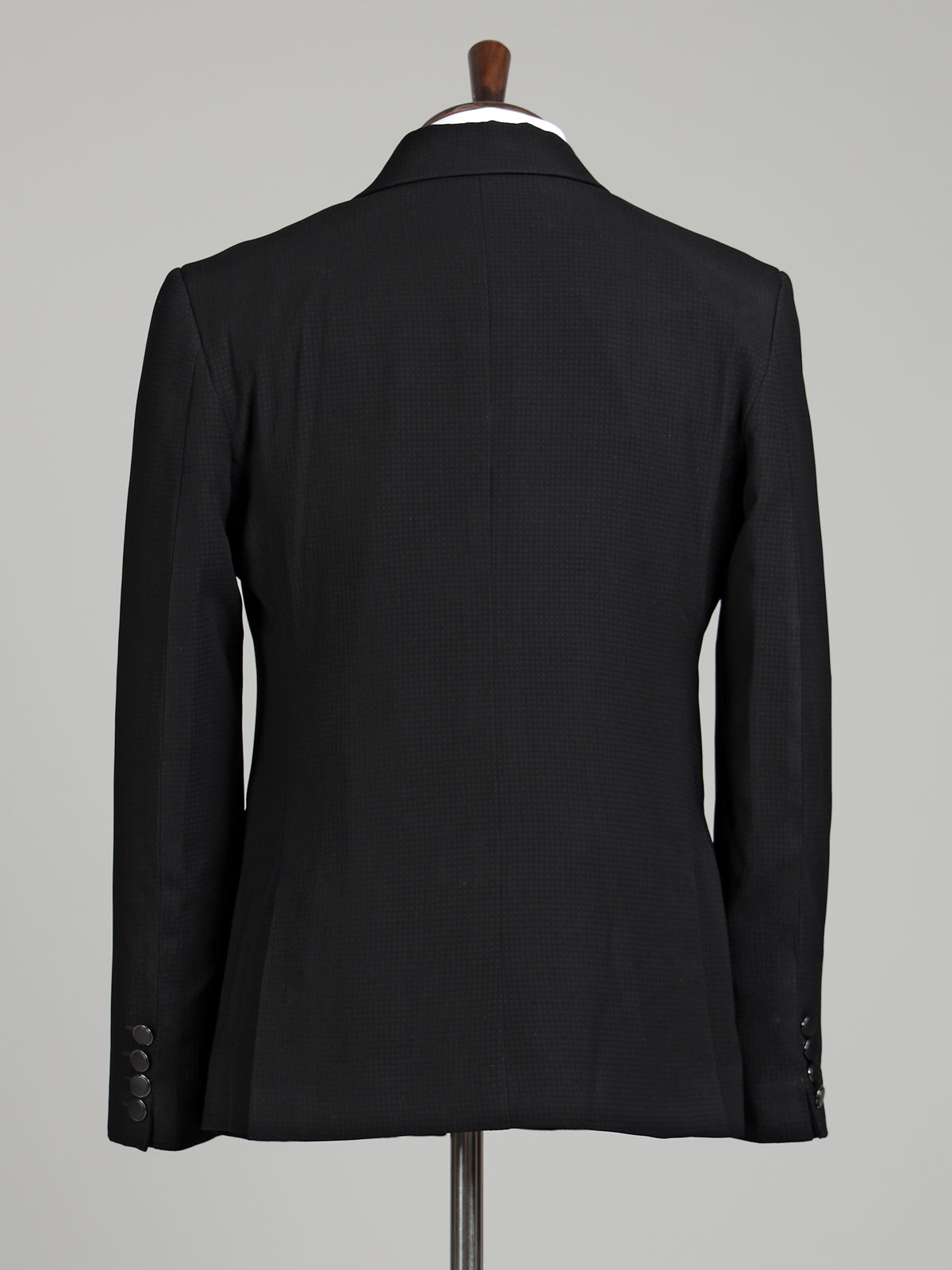 Classic black silk designer notch lapel coat suit for mens
