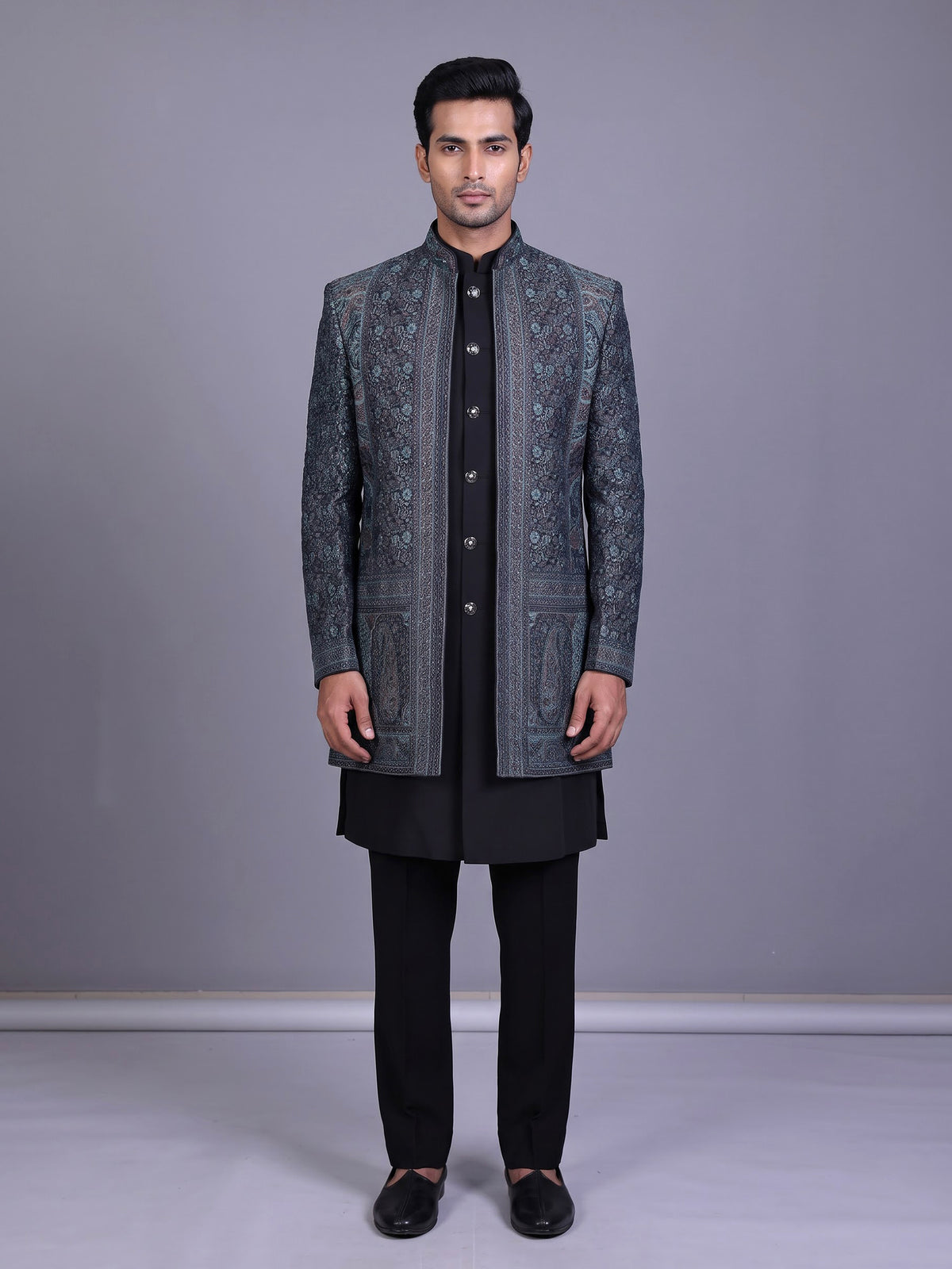 Black couture mens indo western