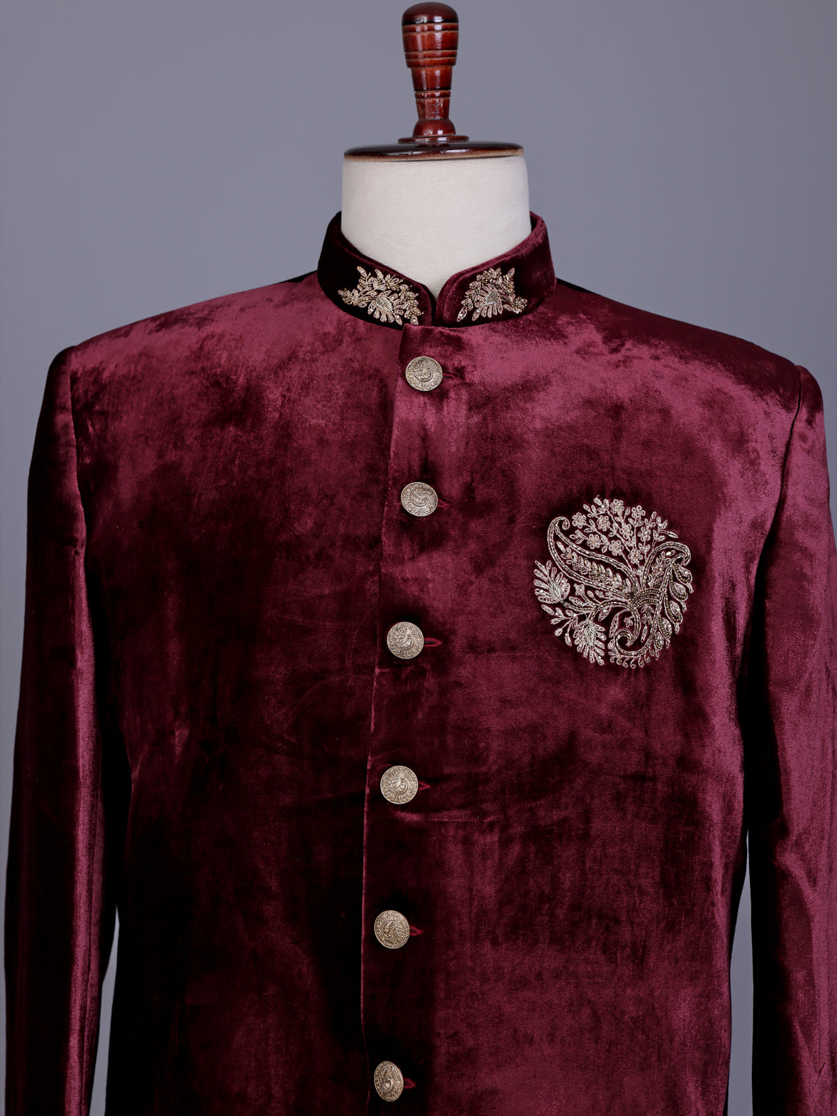 Maroon royal mens jodhpuri suit