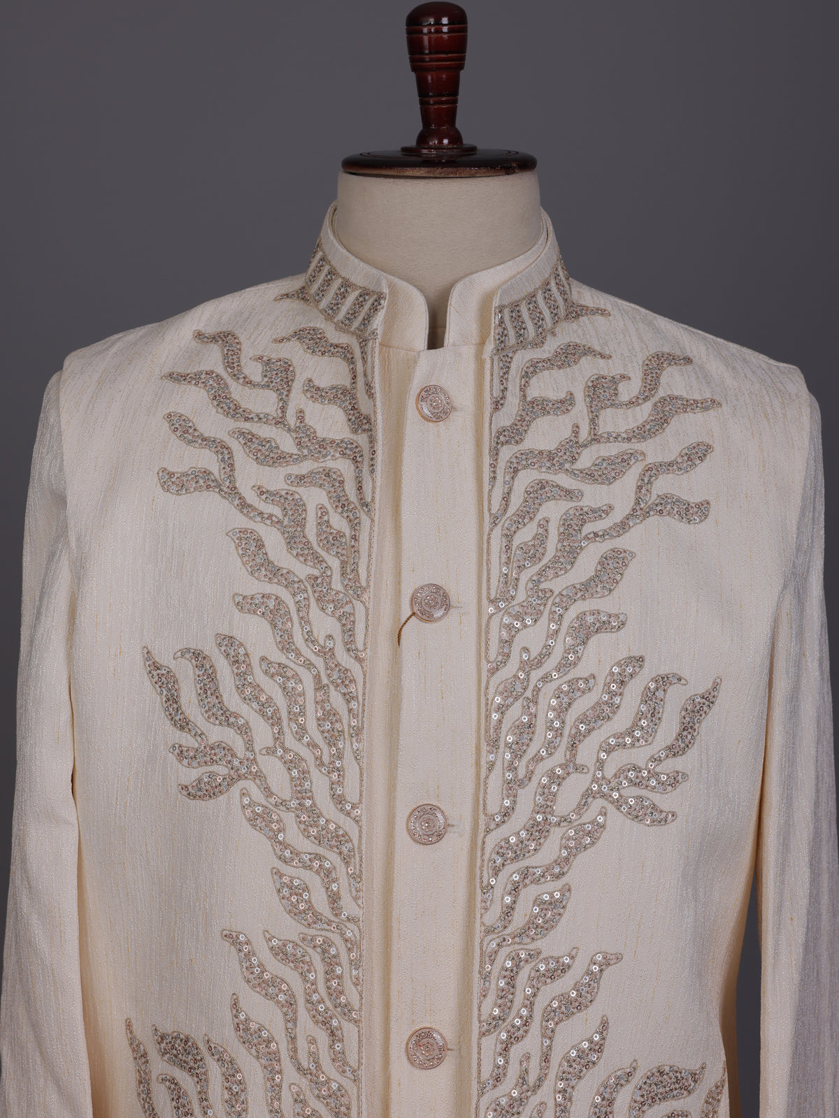 Beige refined mens waistcoat set