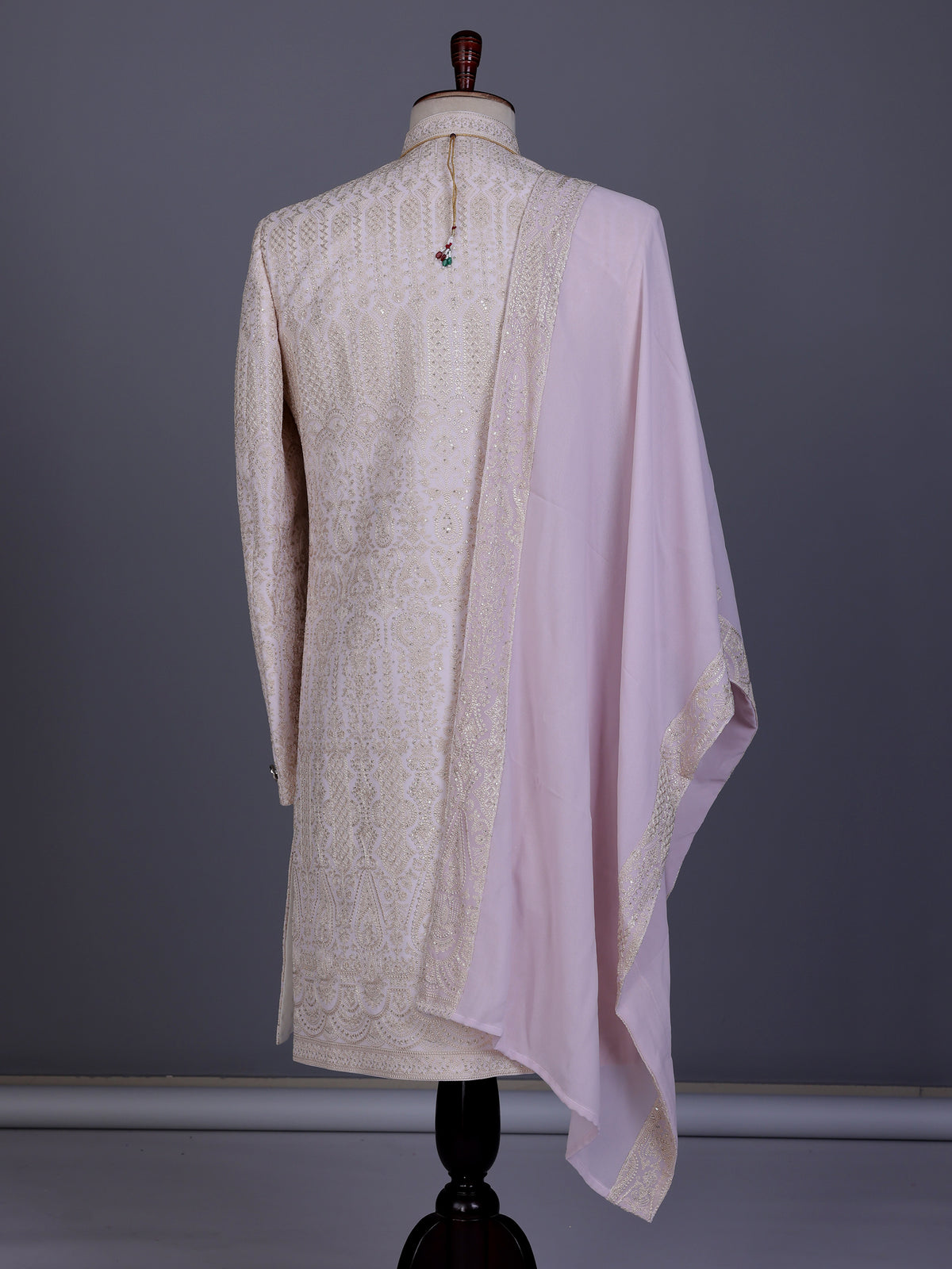 Off white regal mens sherwani with dupatta