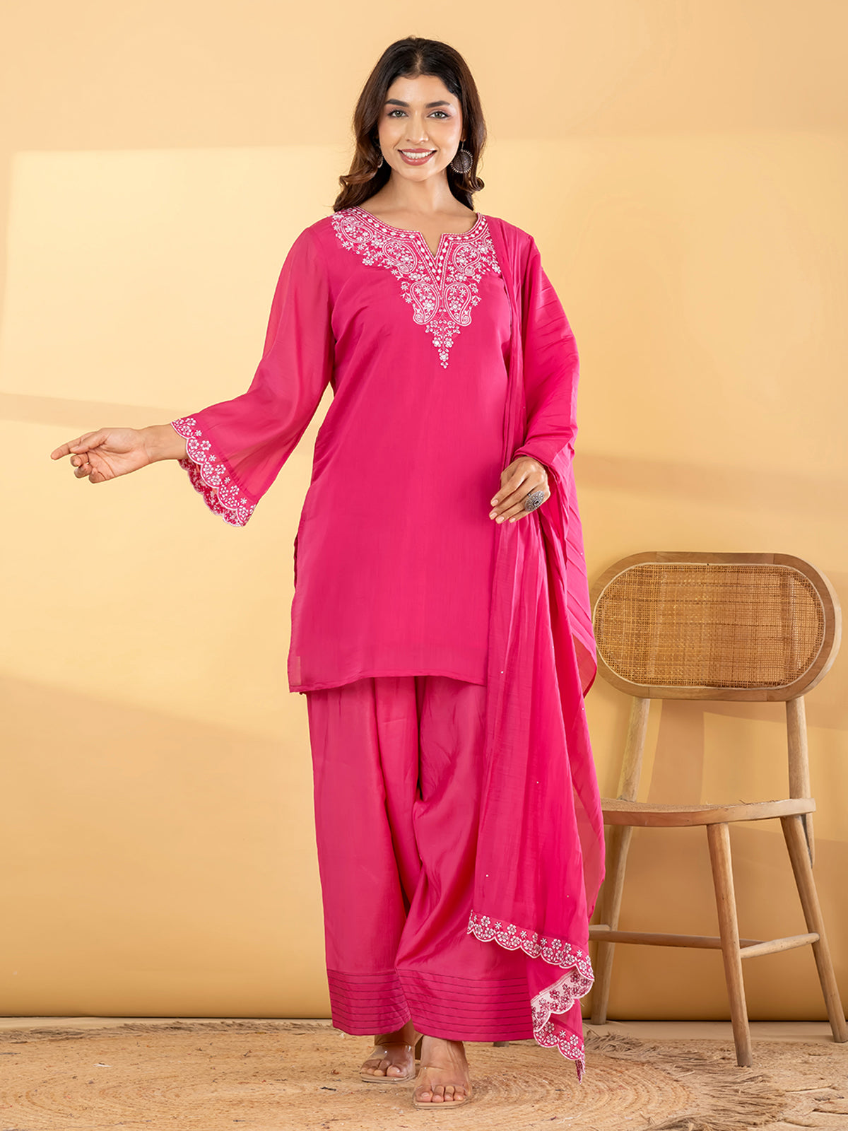 Pink paisley salwar women kurti set