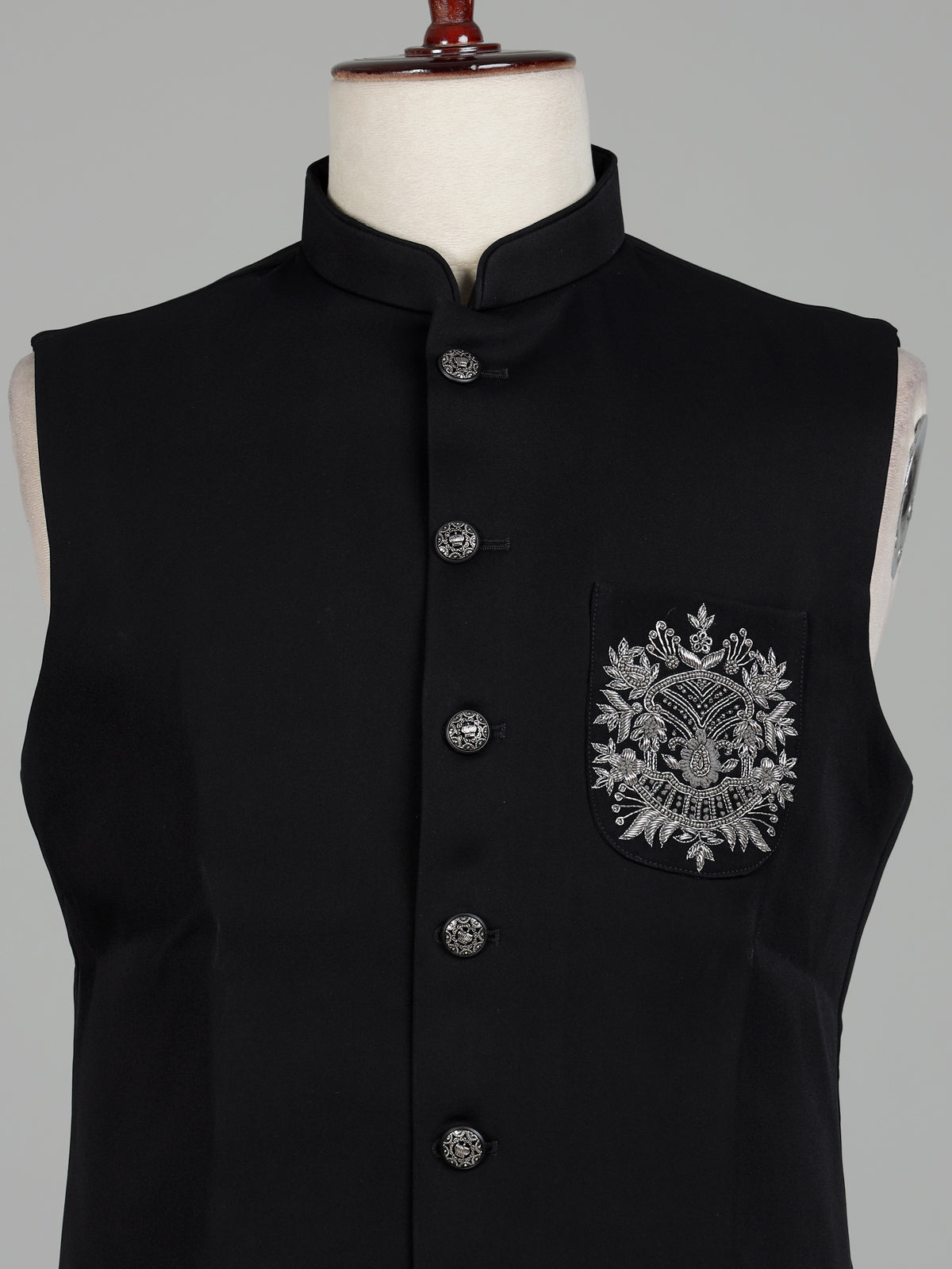 Black royal mens waistcoat