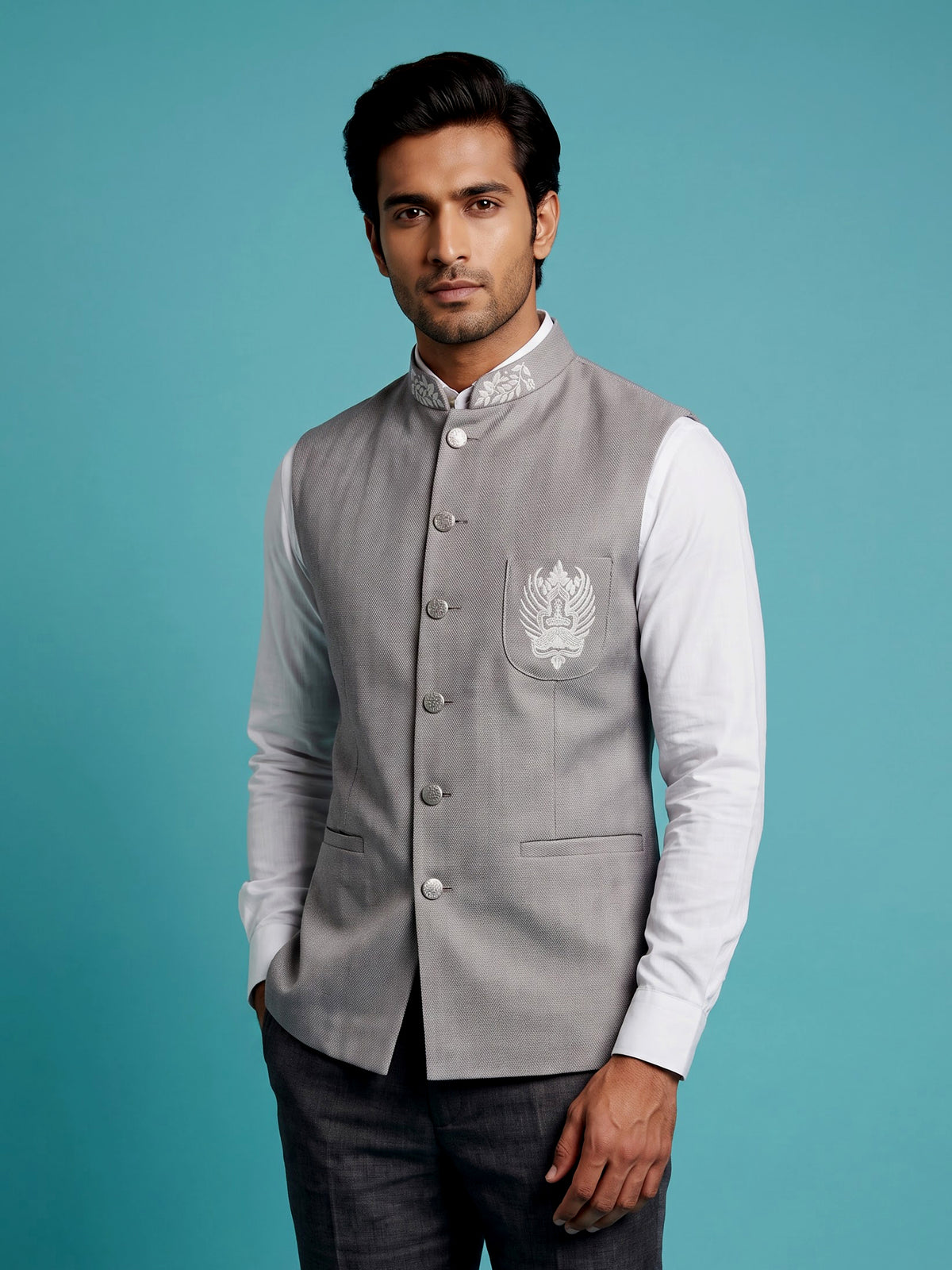 Grey classic mens waistcoat