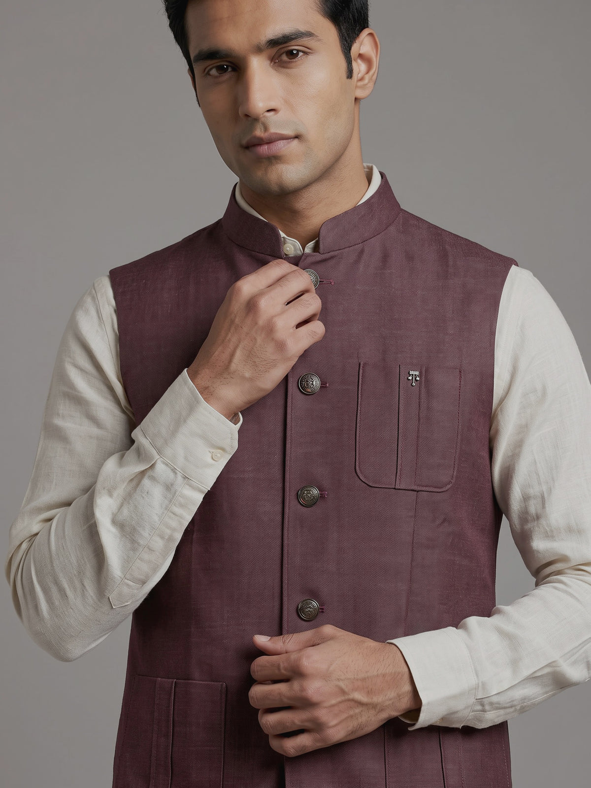 Earthy wine classic mens waistcoat