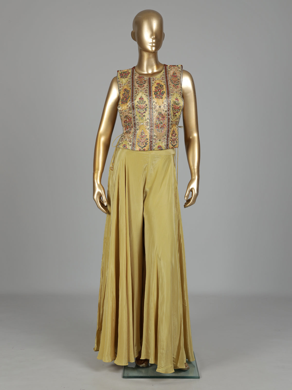 Antique gold embellished palazzo suit