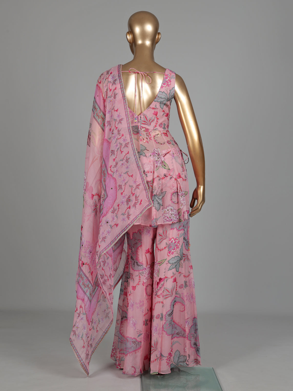 Pastel blush pink palazzo suit