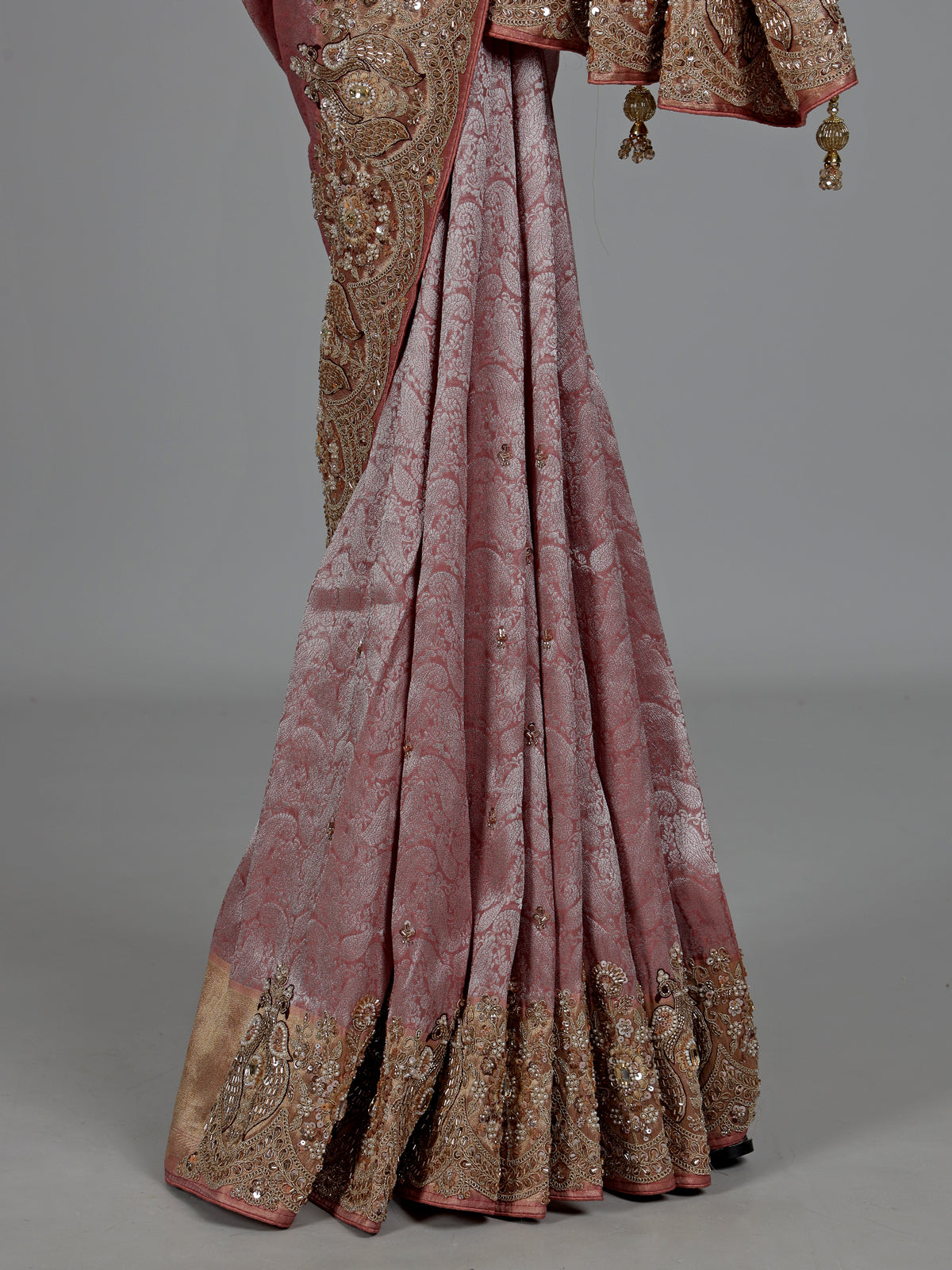 Onion pink designer women saree
