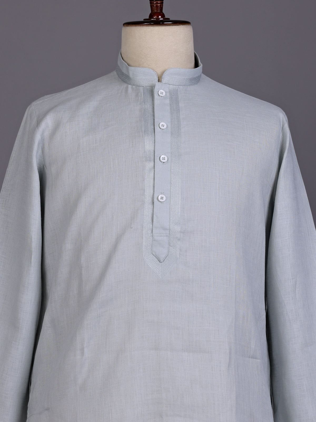 Mint green tone-on-tone thread kurta suit with pants