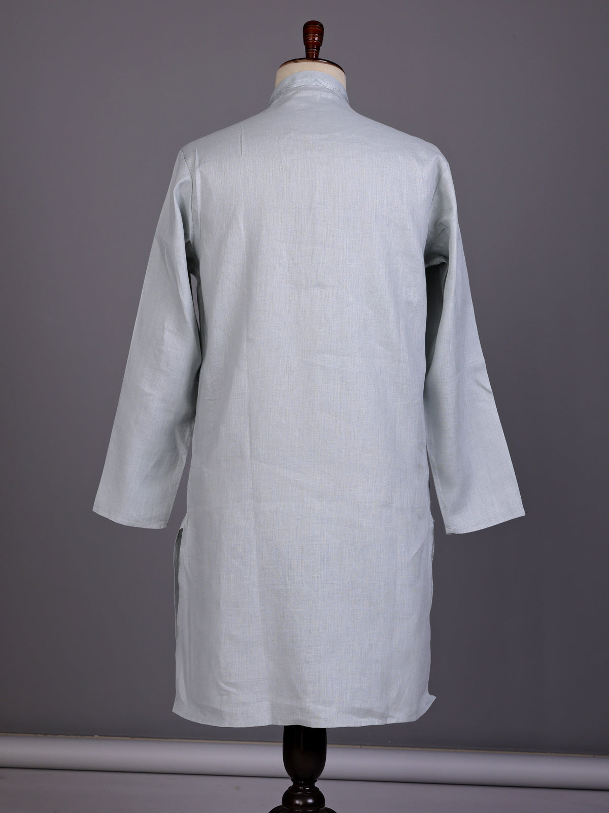 Mint green tone-on-tone thread kurta suit with pants