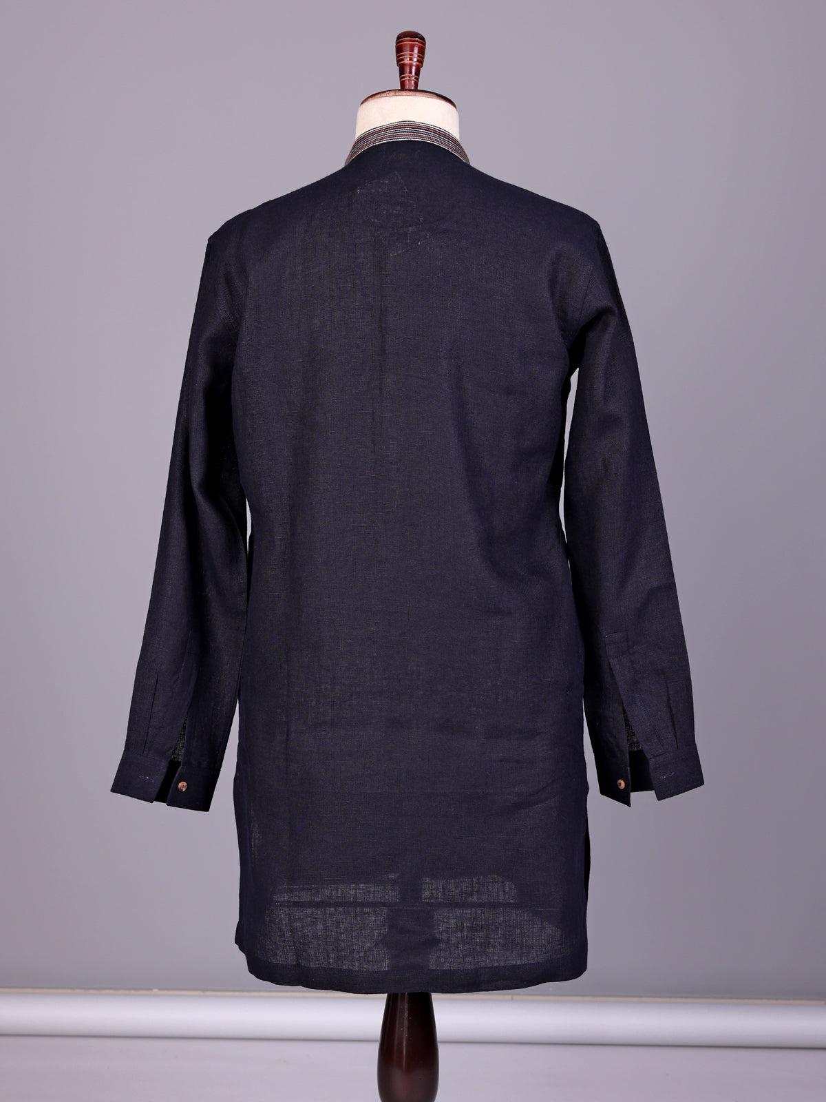 Dark navy floral zardosi kurta suit with pants for mens