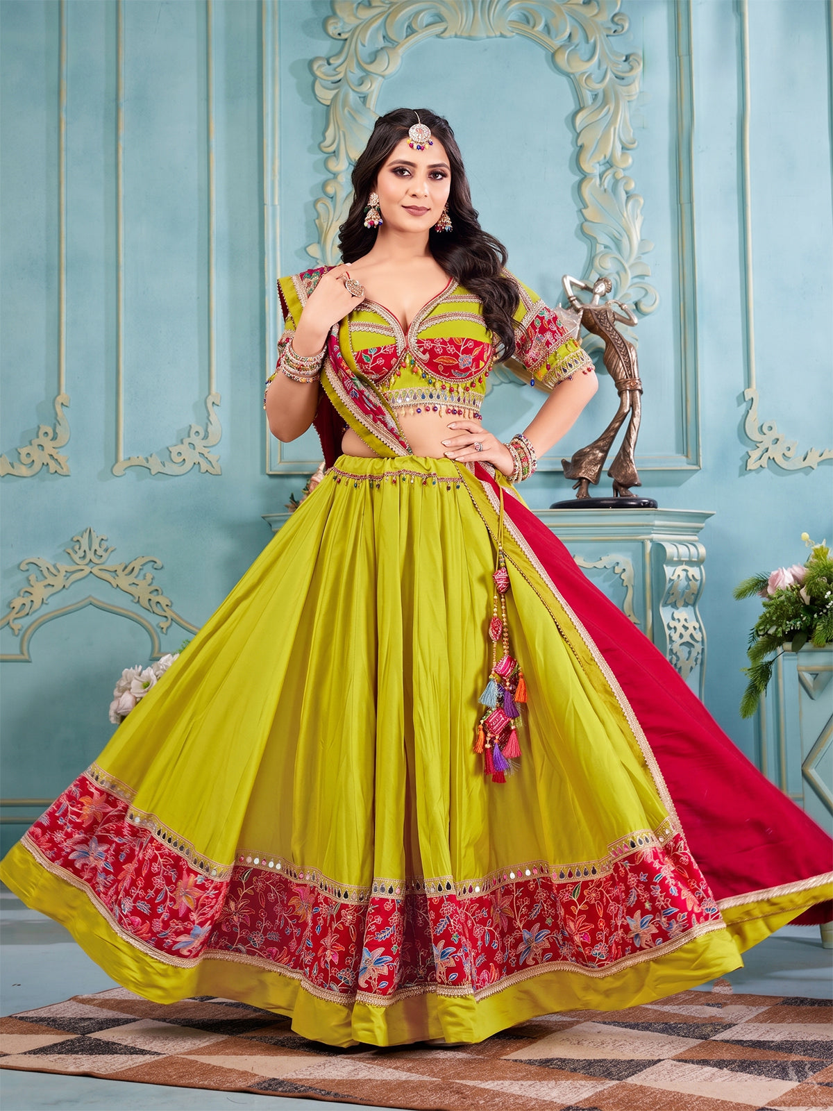 Green vibrant women lehenga choli