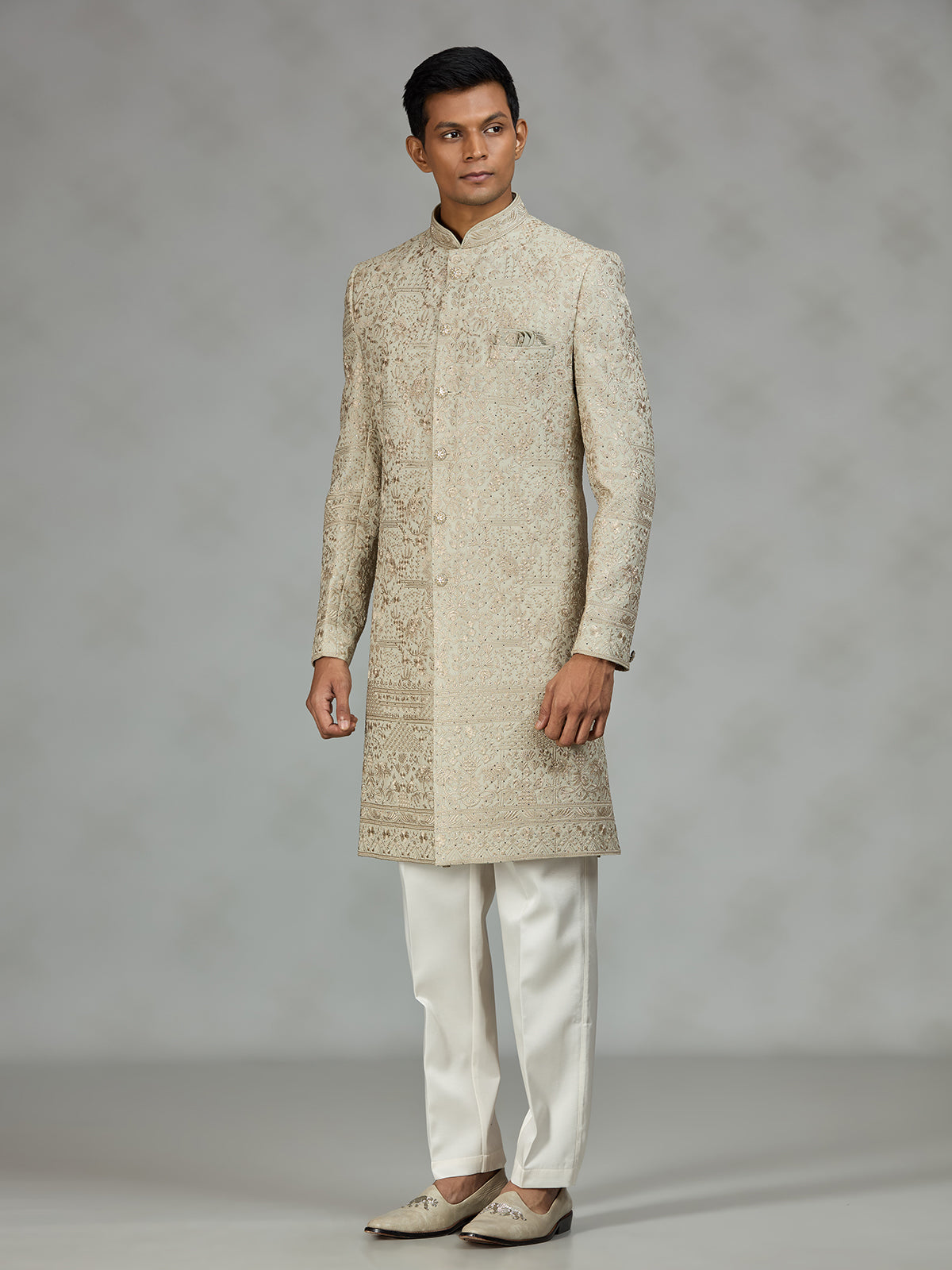 Champagne gold luxury mens sherwani