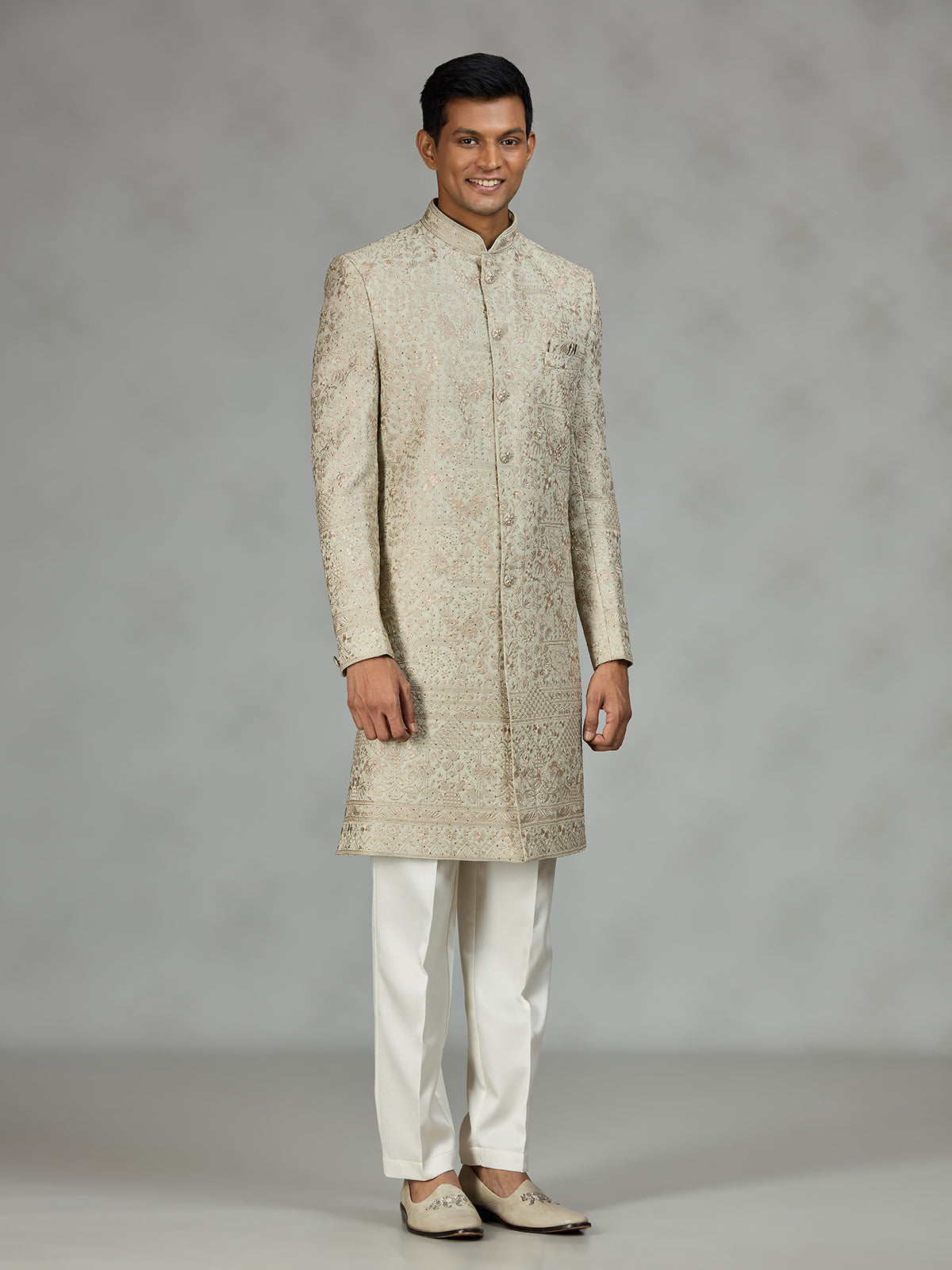 Champagne gold luxury mens sherwani
