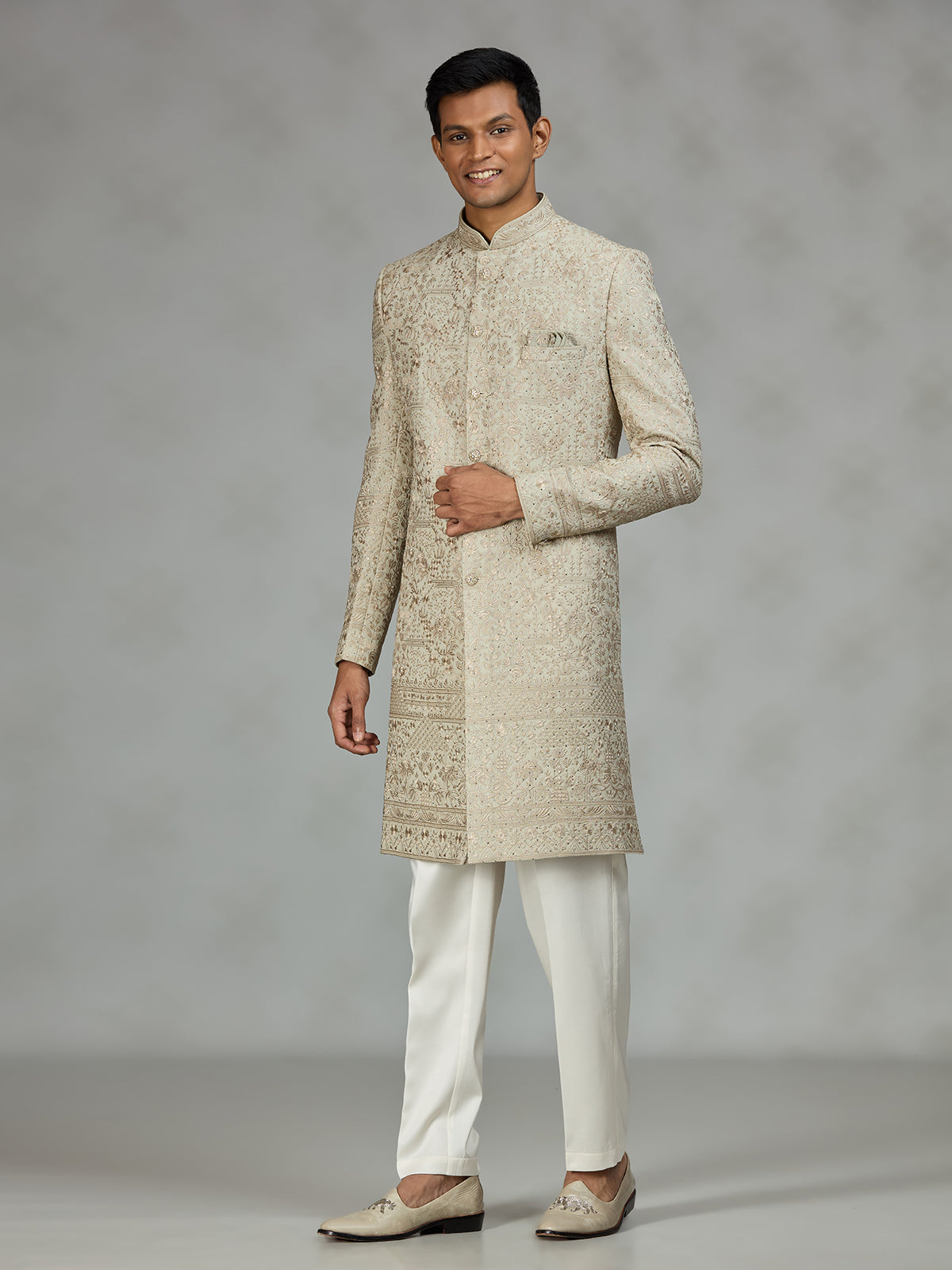 Champagne gold luxury mens sherwani