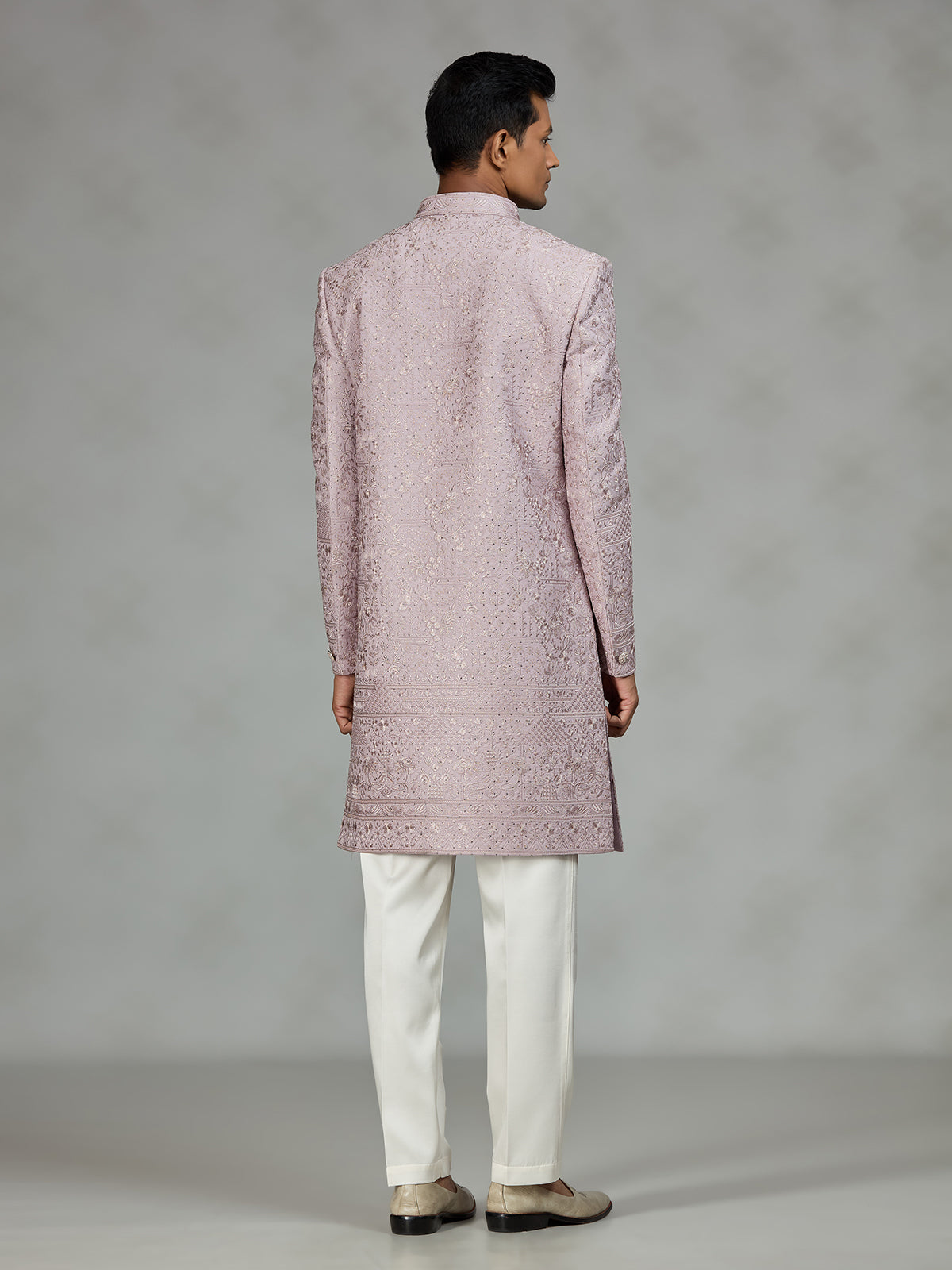 Onion pink refined mens sherwani