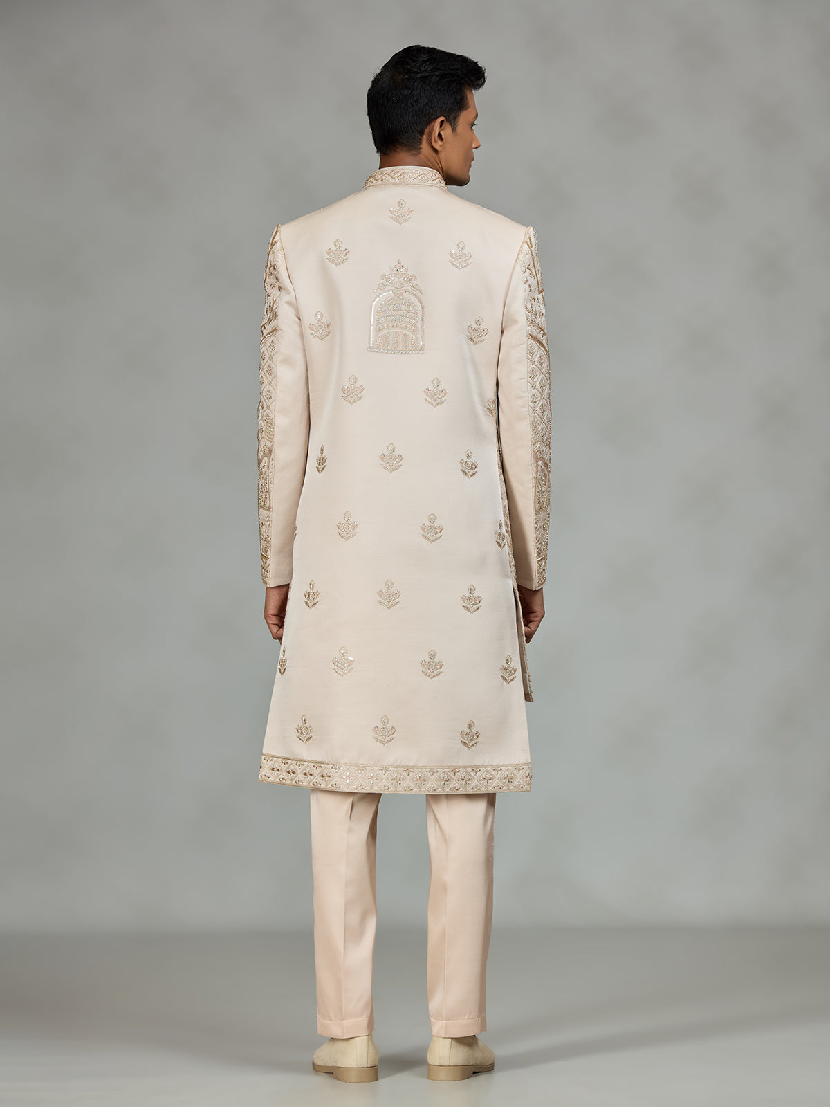 Champagne cream palace mens sherwani