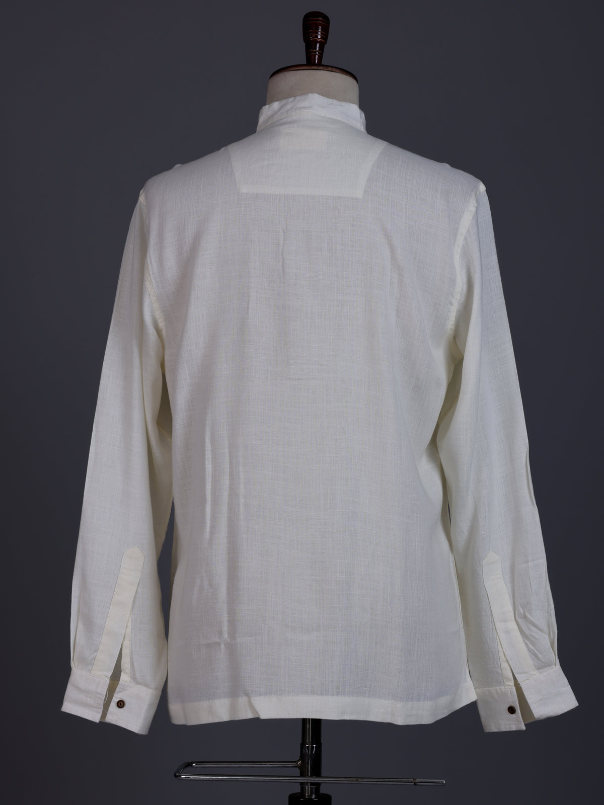 White linen solid mens short kurta