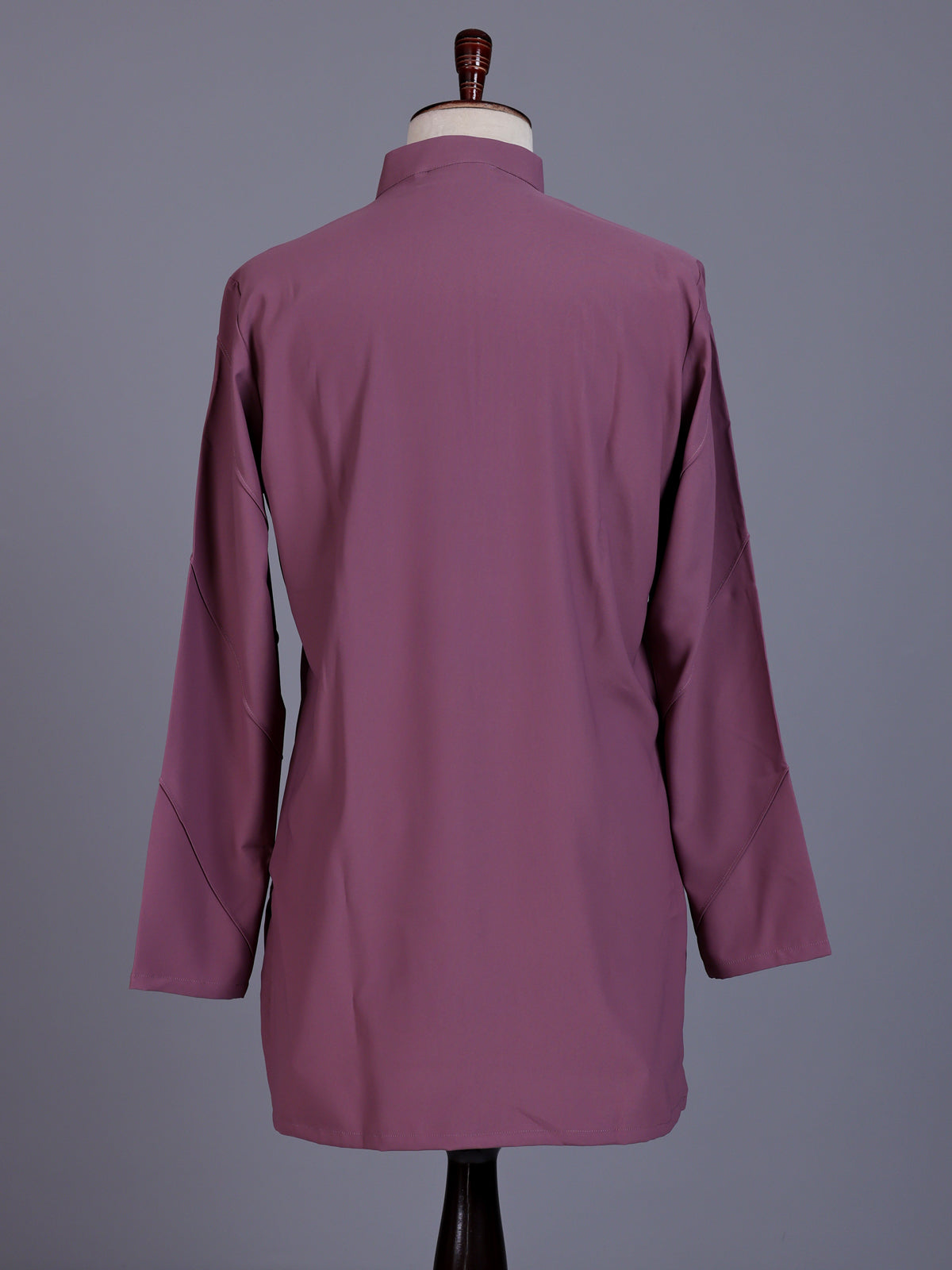 Lavender purple Poly-Viscose mens kurta suit with chevron pintucks