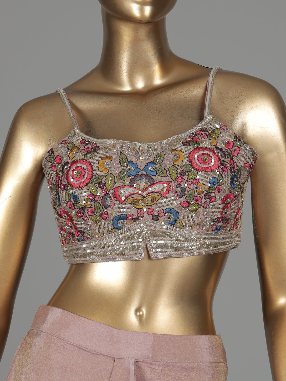 Mauve onion pink silk indowestern suit with embellished shrug