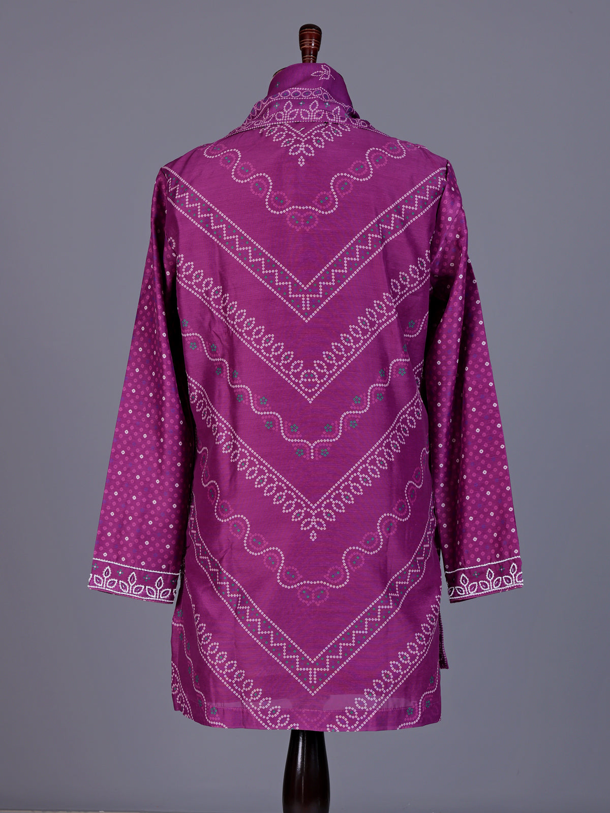 Lavender purple mens Chanderi Blend kurta suit with bandhani sequin detailing