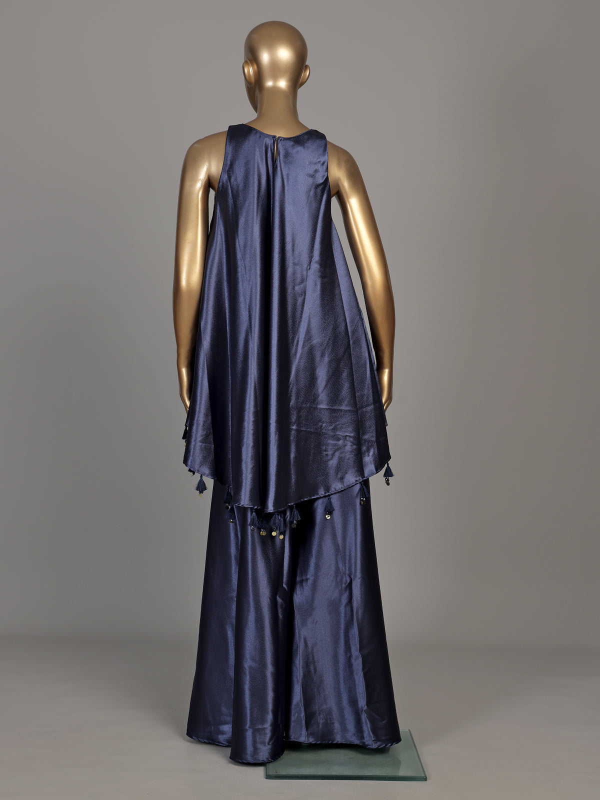 Blue mughal medallion premium women palazzo suit