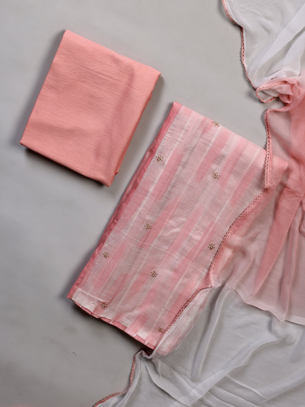 Pink white crochet lace women pant suit