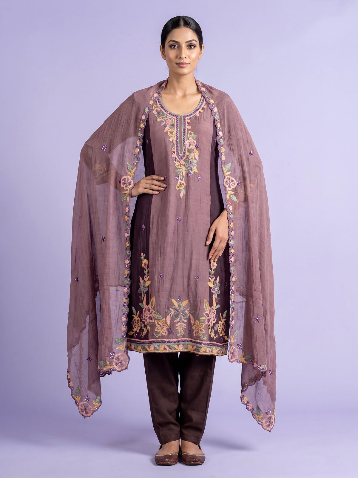 Dusty brown pastel women pant suit