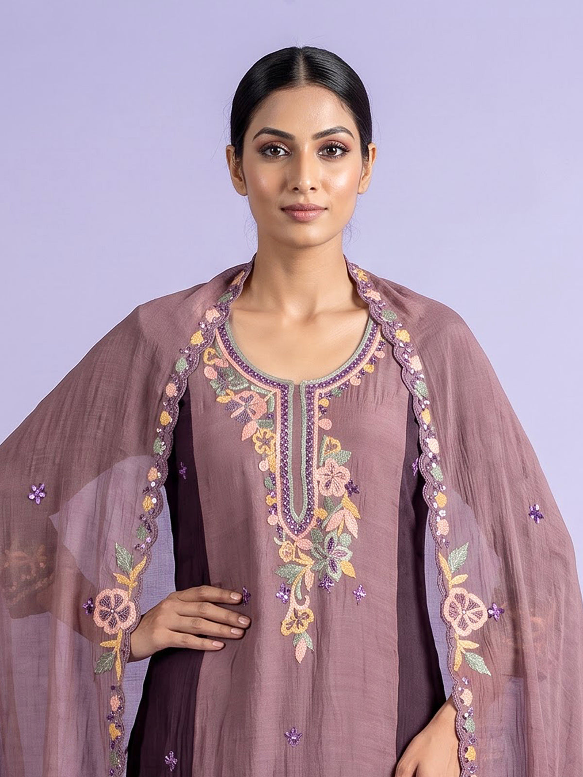 Dusty brown pastel women pant suit
