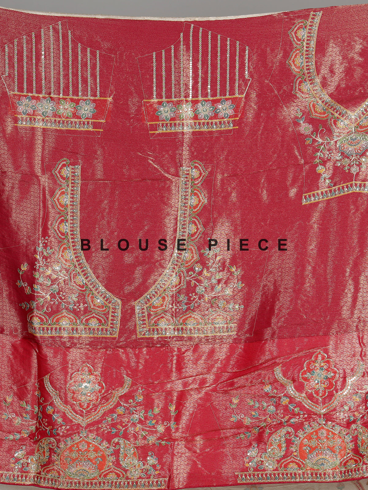 Cream pashmina saree with floral embroidery and contrasting zari pallu