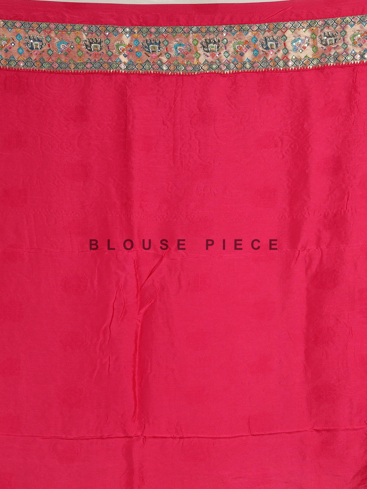 Cream pashmina saree with elephant and bird motifs and zari
