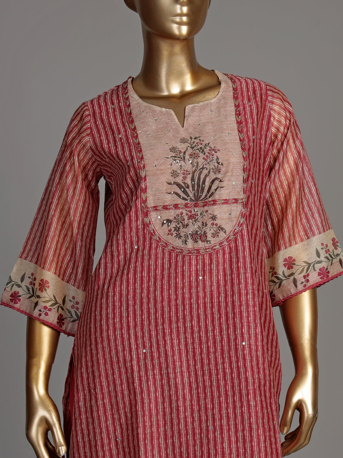 Maroon cypress print women kurti set