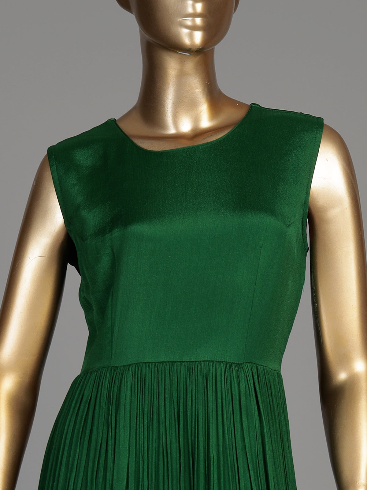 Green chiffon silk bandhani anarkali suit with gota embellishments