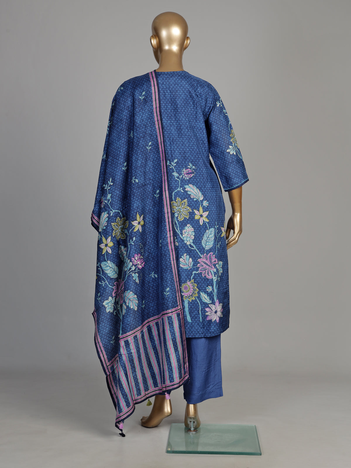 Navy blue pomegranate tree women kurta set