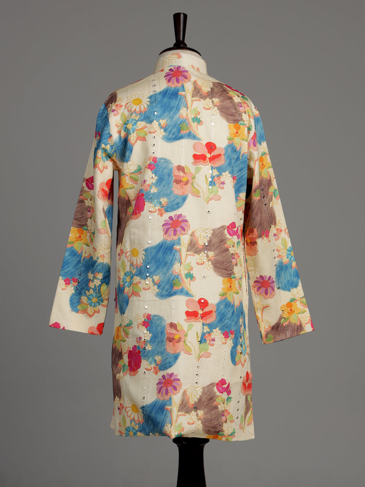 Multicolour watercolor meadow boys kurta suit