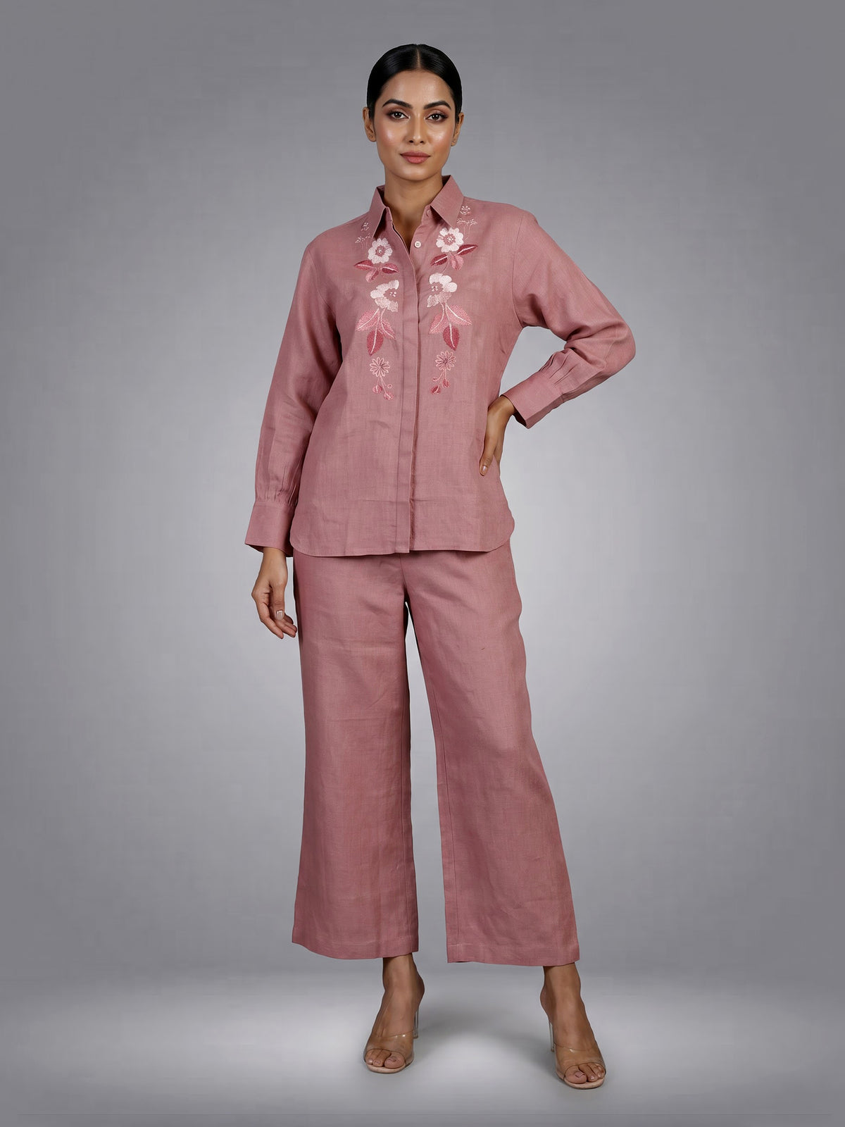 Ash rose floral panel women co-ord set