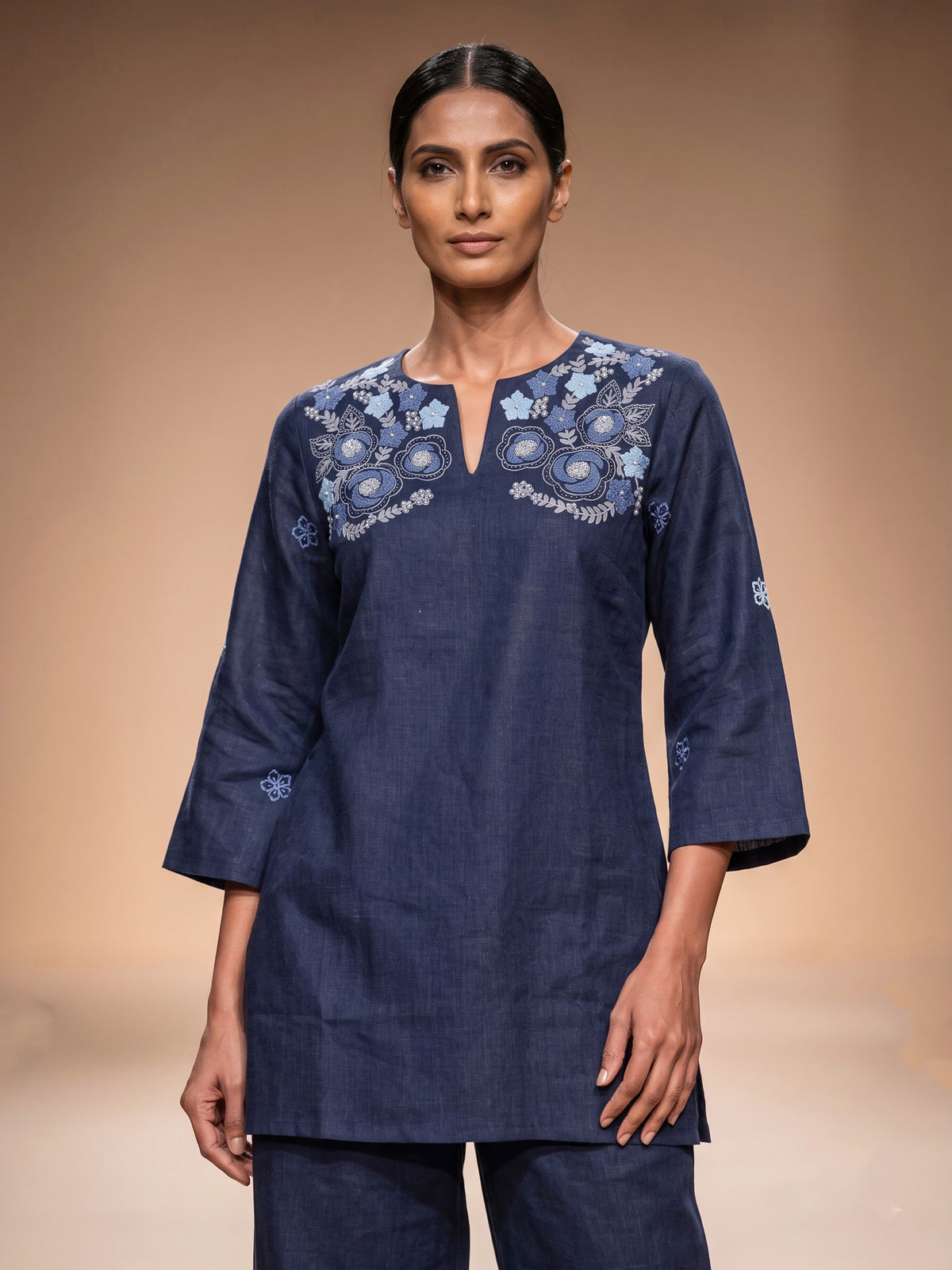 Navy floral rosette women co-ord set