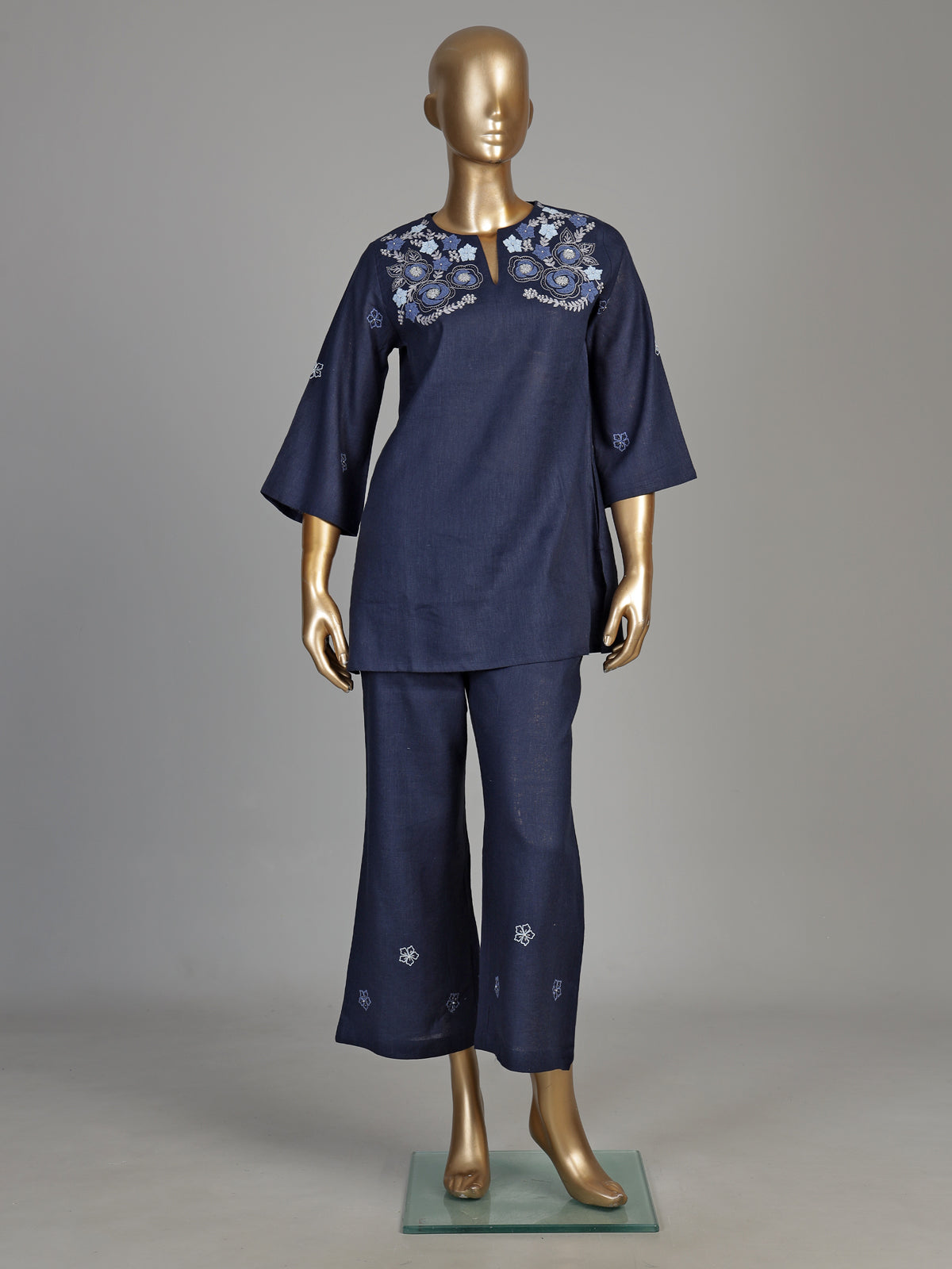 Navy floral rosette women co-ord set