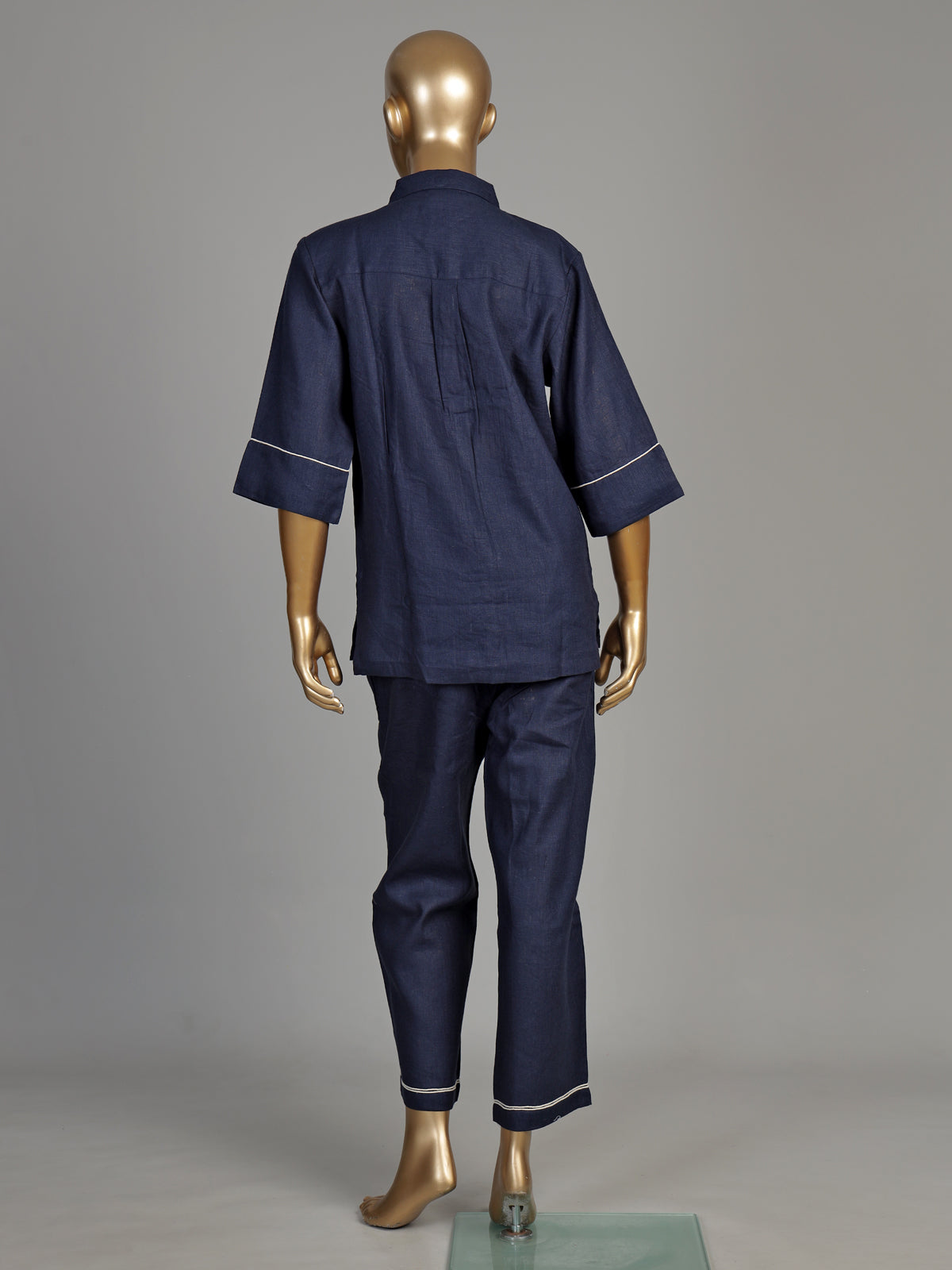 Navy blue circular cord women co-ord set