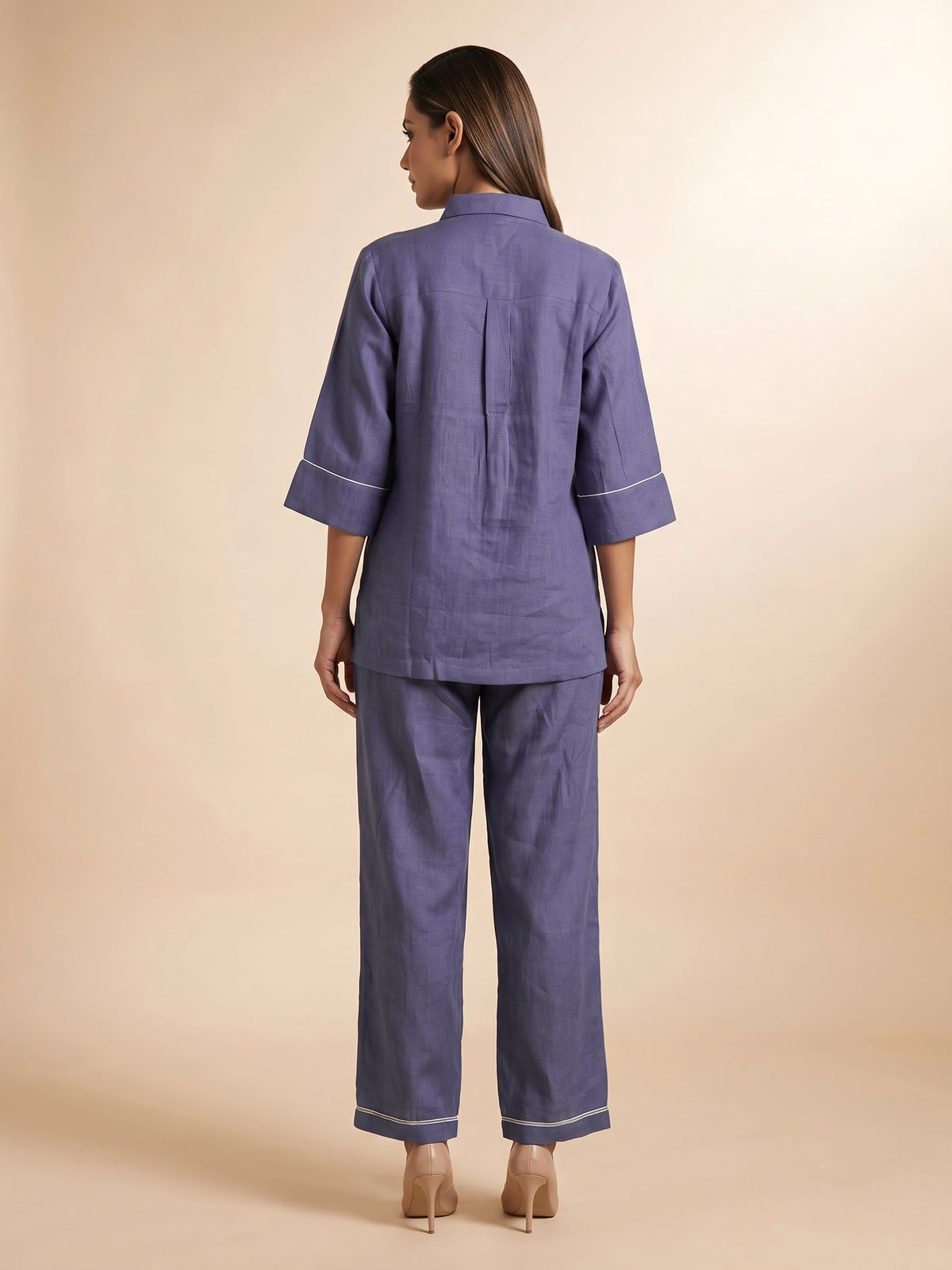 Blue sculpted women co-ord set