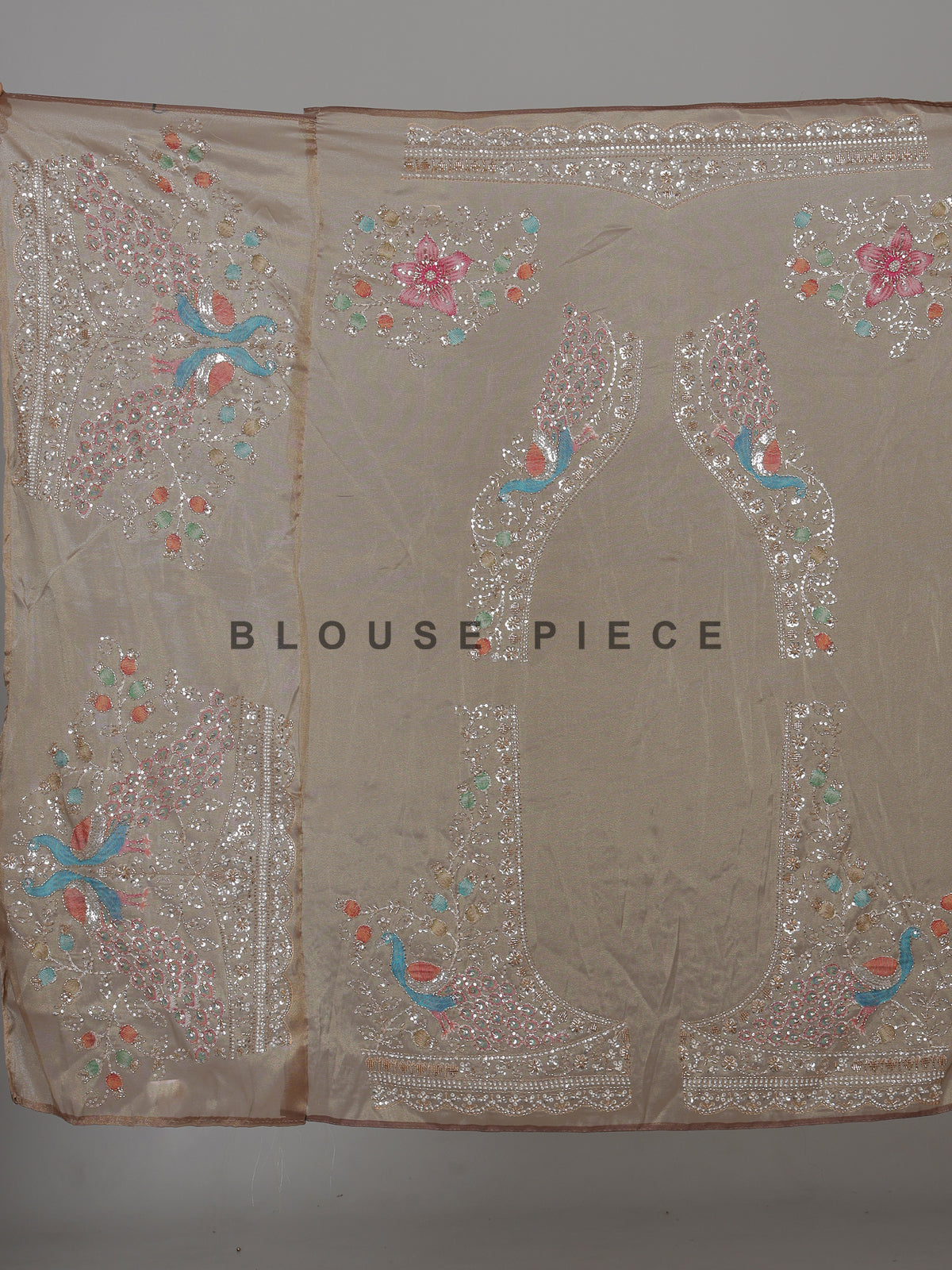 Coffee brown tissue silk saree with sequins and beadwork