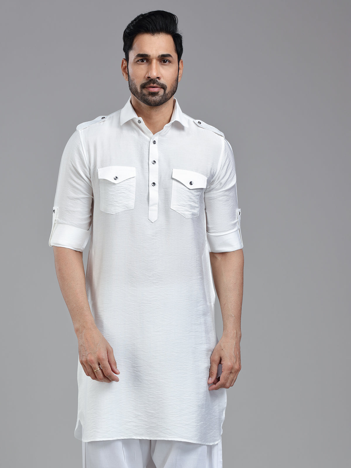 All time classy white pathani kurta for men
