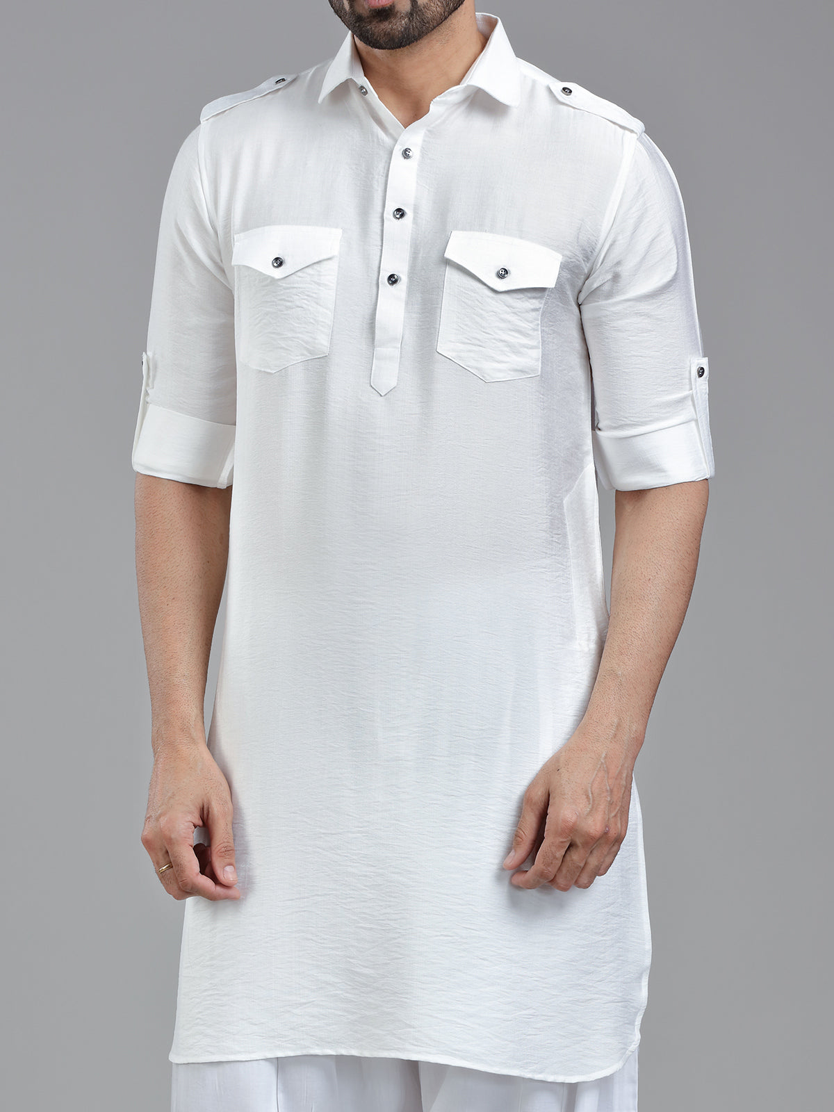 All time classy white pathani kurta for men